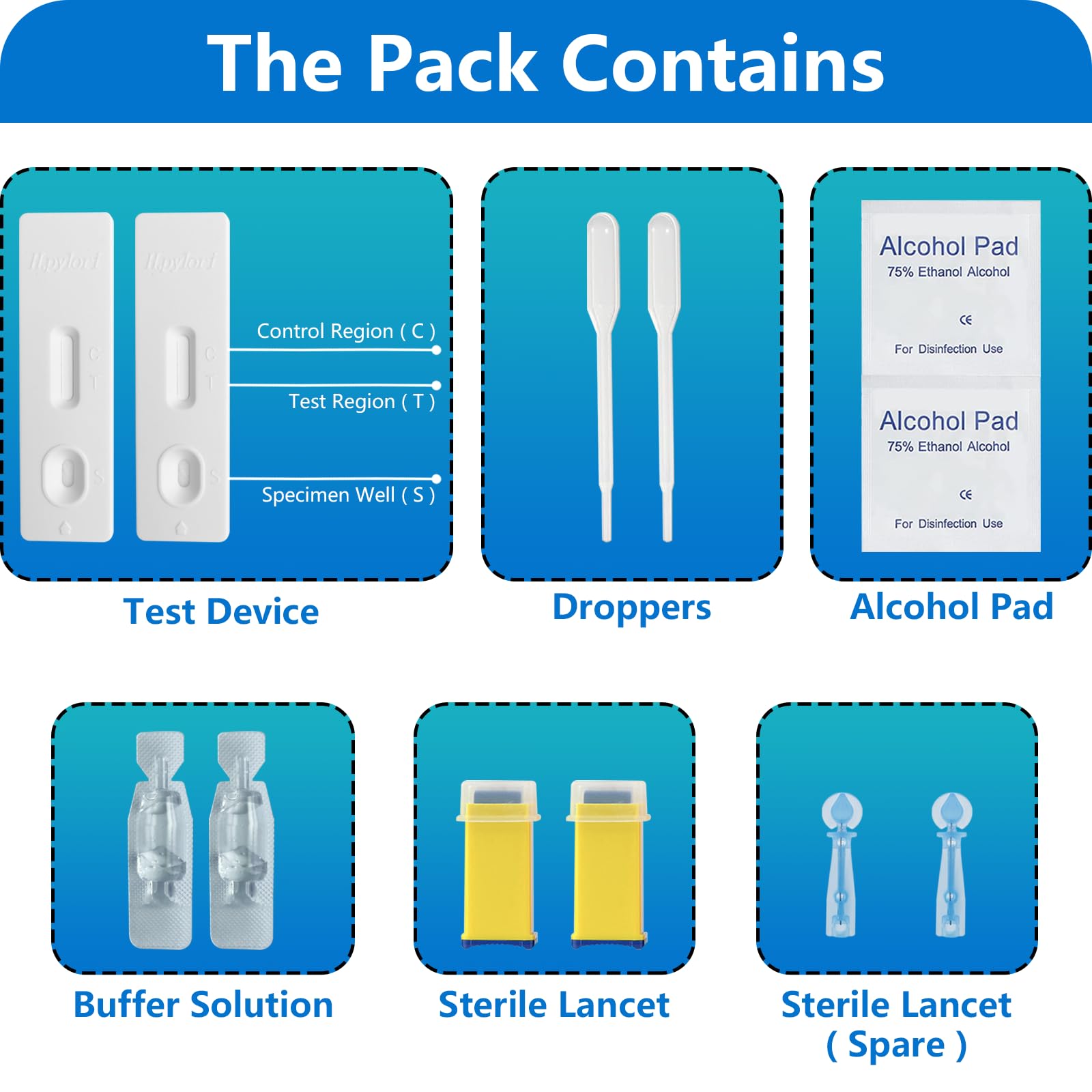H Pylori Test Kit, Helicobacter Pylori Test Kit - Fast and Accurate, Self-Test at Home, Results in 10-15 Minutes, No Lab Visit Required OUROZO Au supplements