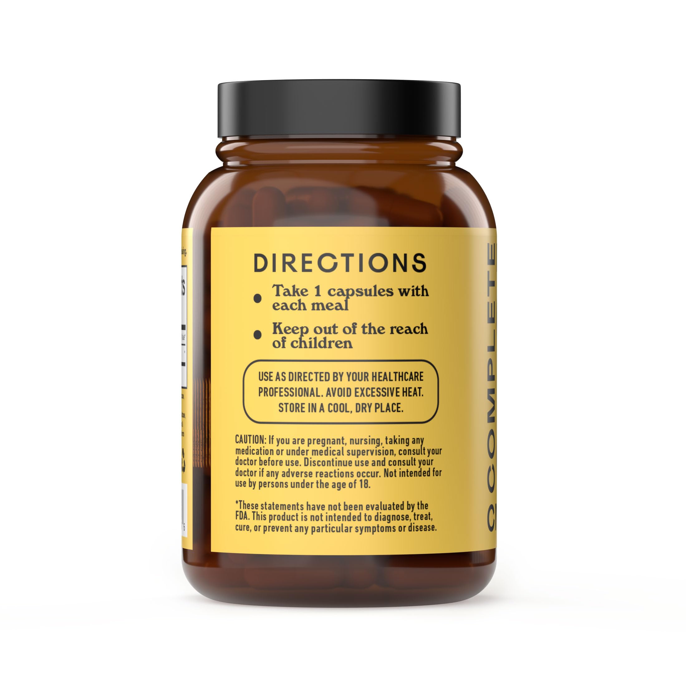 Complete Natural Products Digestive Enzyme Capsules, 550mg, 100ct | Plant-Based Formula