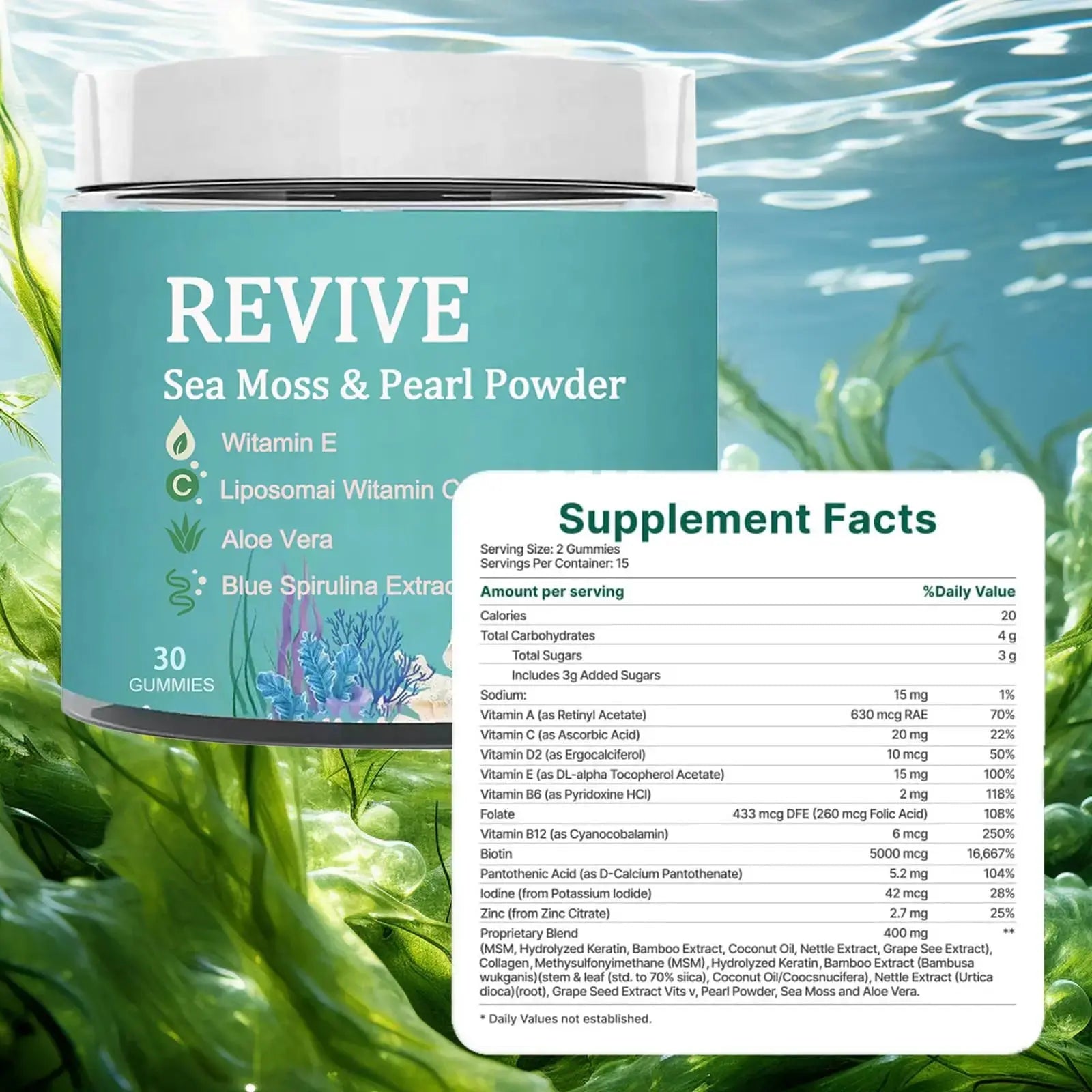 Giamau Revive Hair Gummies, Sea Moss Gummies, Natural Nutrient Blend for Hair Health Support – Gluten-Free, No Harsh Chemicals, 60 Gummies (1) Giamau Au supplements
