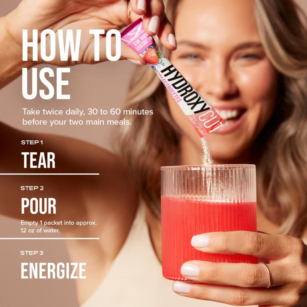 Hydroxycut Drink Mix, Wildberry Blast - 21 Travel-Size Packets - Zero Calories, Zero Sugar - Boost Metabolism, Burn Calories