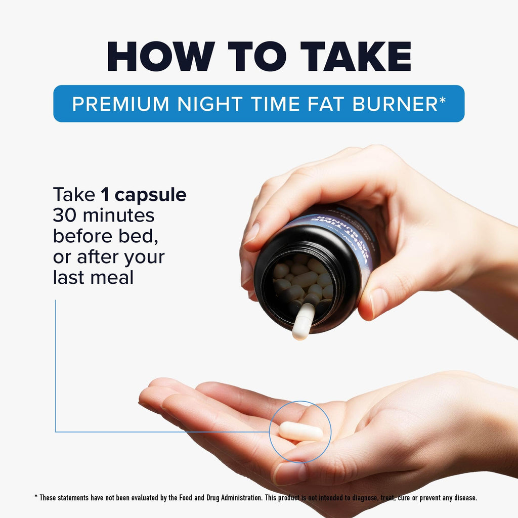 Night Time Fat Burner for Weight Loss Support & Sleep Aid | Appetite Suppressant, Carb Blocker, Nighttime Metabolism Booster for Stomach Fat Burner
