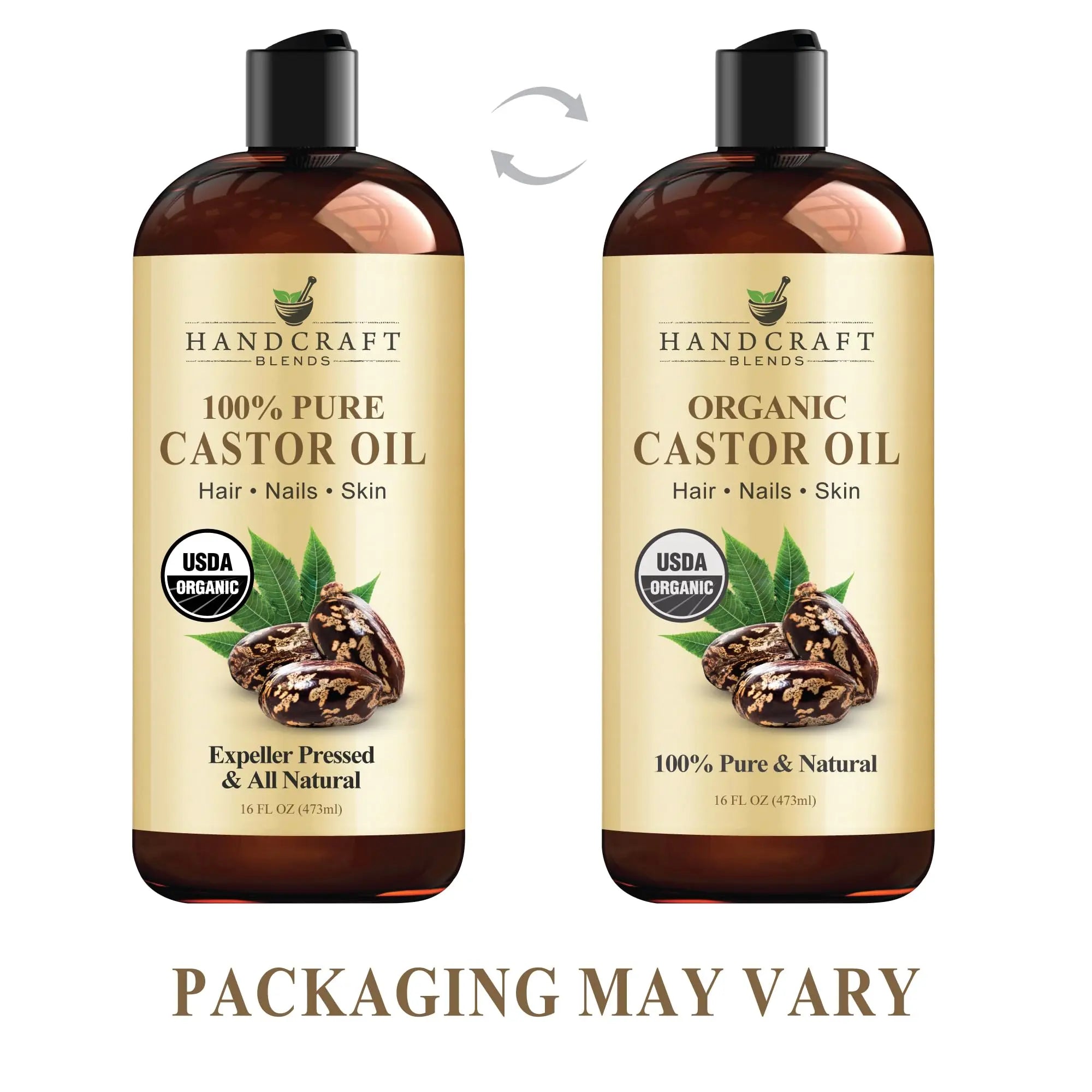 Handcraft Blends Organic Castor Oil for Hair Growth, Eyelashes and Eyebrows - 100% Pure Handcraft Blends Au supplements