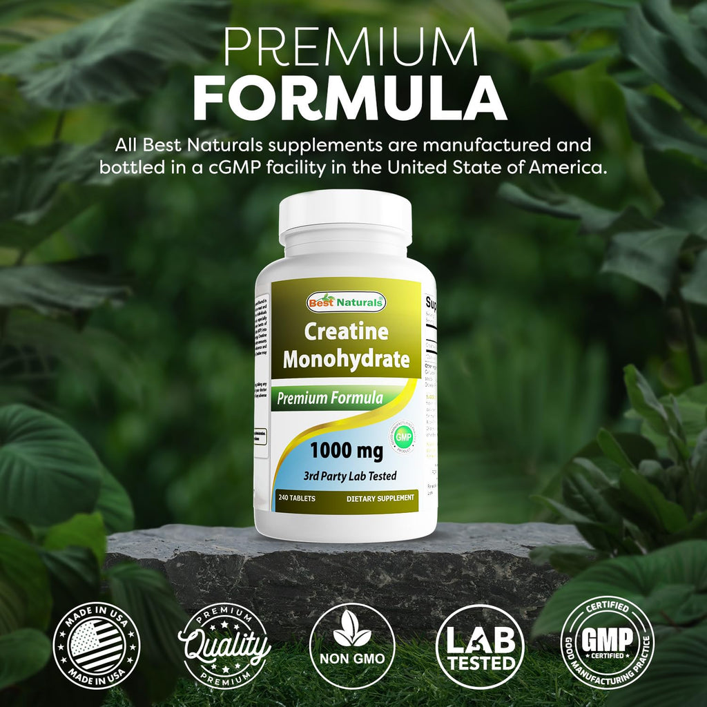 Best Naturals Creatine Monohydrate 1000 mg 240 Tablets Best Naturals Au supplements