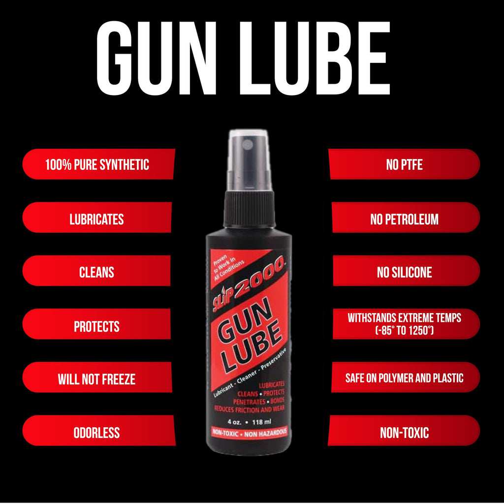 Slip 2000 Gun Lube, 100% Pure Synthetic CLP, Performs in All Conditions, Gun Lubricants for Peak Performance, Reduces Heat, Eliminates Excessive Wear, Shotguns, Rifles and Pistols, 4-Ounce Pump Slip2000 Au supplements