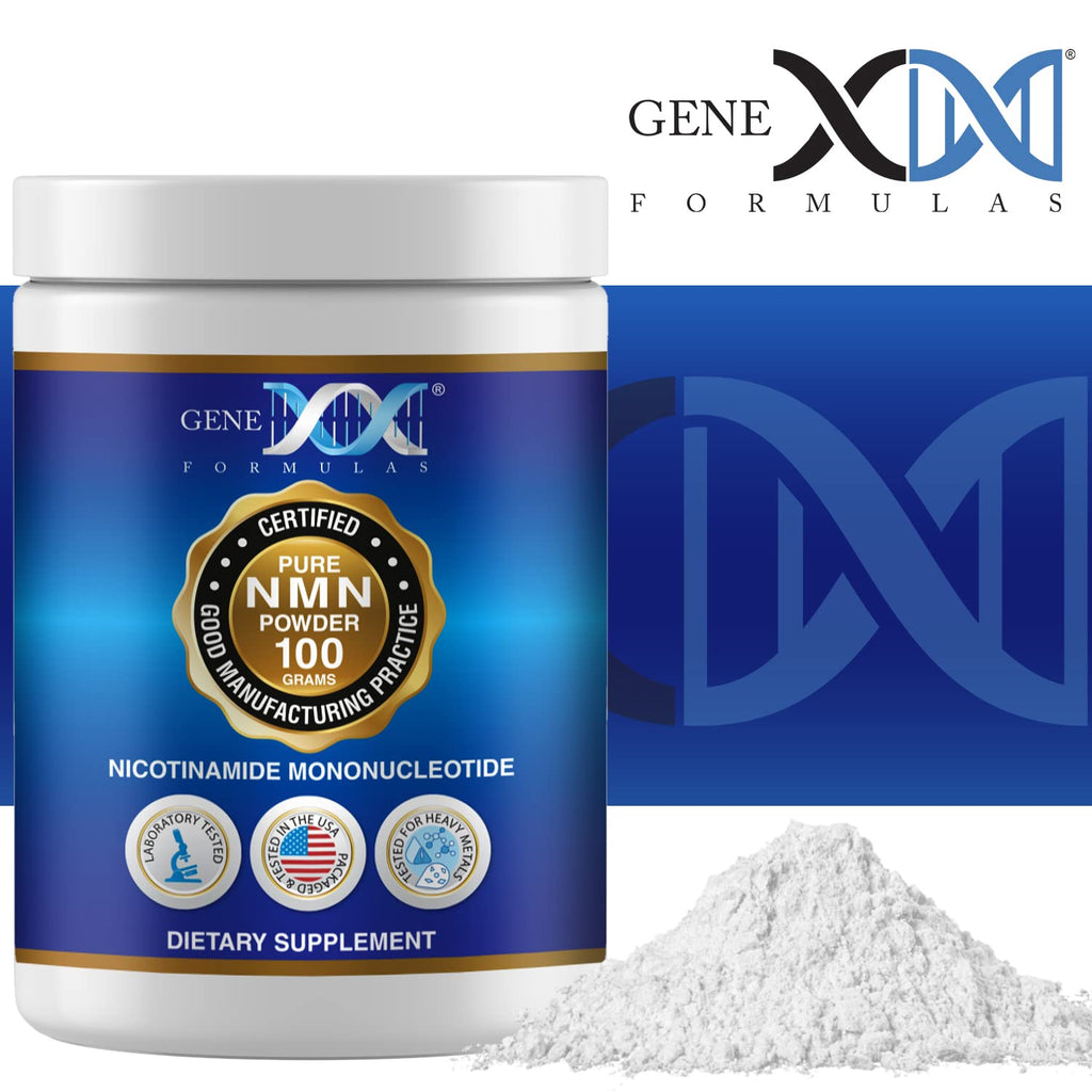 Genex Formulas Pure NMN Powder 100 Grams, Instant Dissolve, Shelf Stable, Non-Synthetic, PVP Free, Ultra-Low Density, 99.9% Pure NMN, Made in a US-Based, GMP, NSF & FSSC 22000 Certified Facility Genex Formulas Au supplements