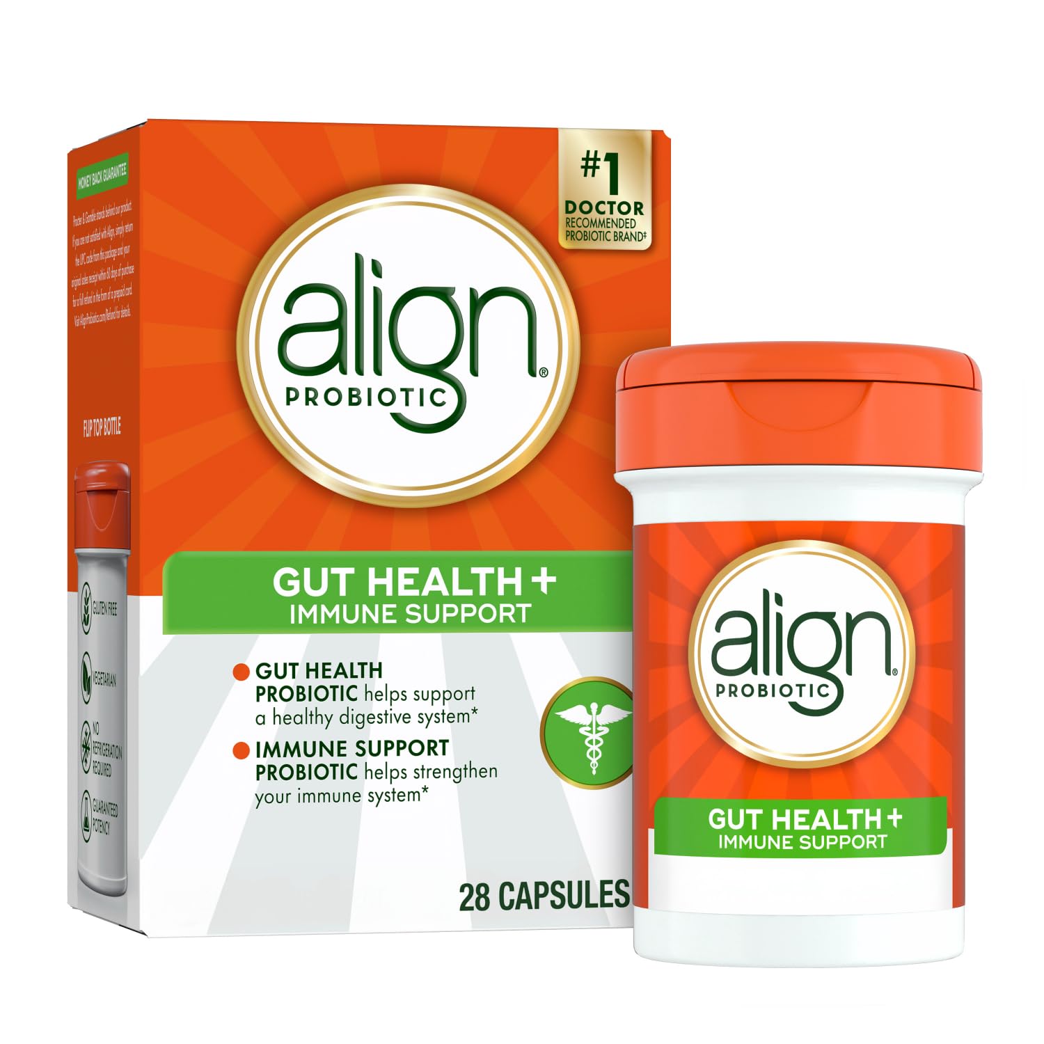 Align Probiotic, Gut Health + Immune Support Probiotic, Probiotics for Women and Men, Probiotics for Digestive Health and Immune Health, #1 Doctor Recommended Brand‡, 28 Capsules Align Au supplements