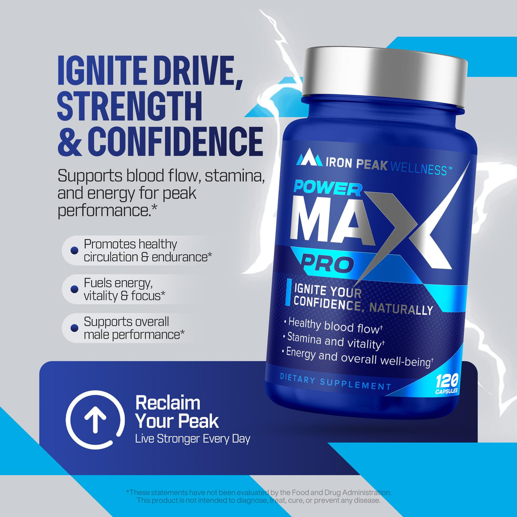 Testosterone Booster Pills for Men - Male Enhancing Supplement - Fast Acting Blood Flow, Muscle Growth, Strength, Energy, Libido, Endurance, Workout - Natural Performance Test Boost - 60 Day Serving IronPeak Wellness Au supplements