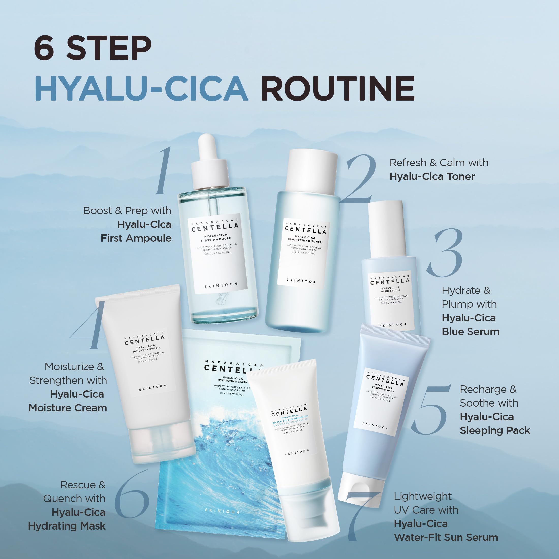 SKIN1004 Centella Hyalu-Cica Water-Fit Sun Serum UV, Korean Sunscreen SPF 50, Centella Sunscreen, Travel Essentials