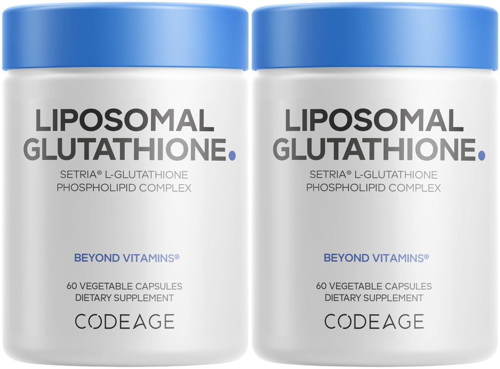 Codeage Liposomal Glutathione Supplement - Pure Reduced Setria L-Glutathione, Liposomal Delivery, Phospholipid Complex - Vegan, Non-GMO - 2-Pack Codeage Au supplements