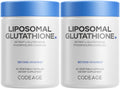 Codeage Liposomal Glutathione Supplement - Pure Reduced Setria L-Glutathione, Liposomal Delivery, Phospholipid Complex - Vegan, Non-GMO - 2-Pack Codeage Au supplements