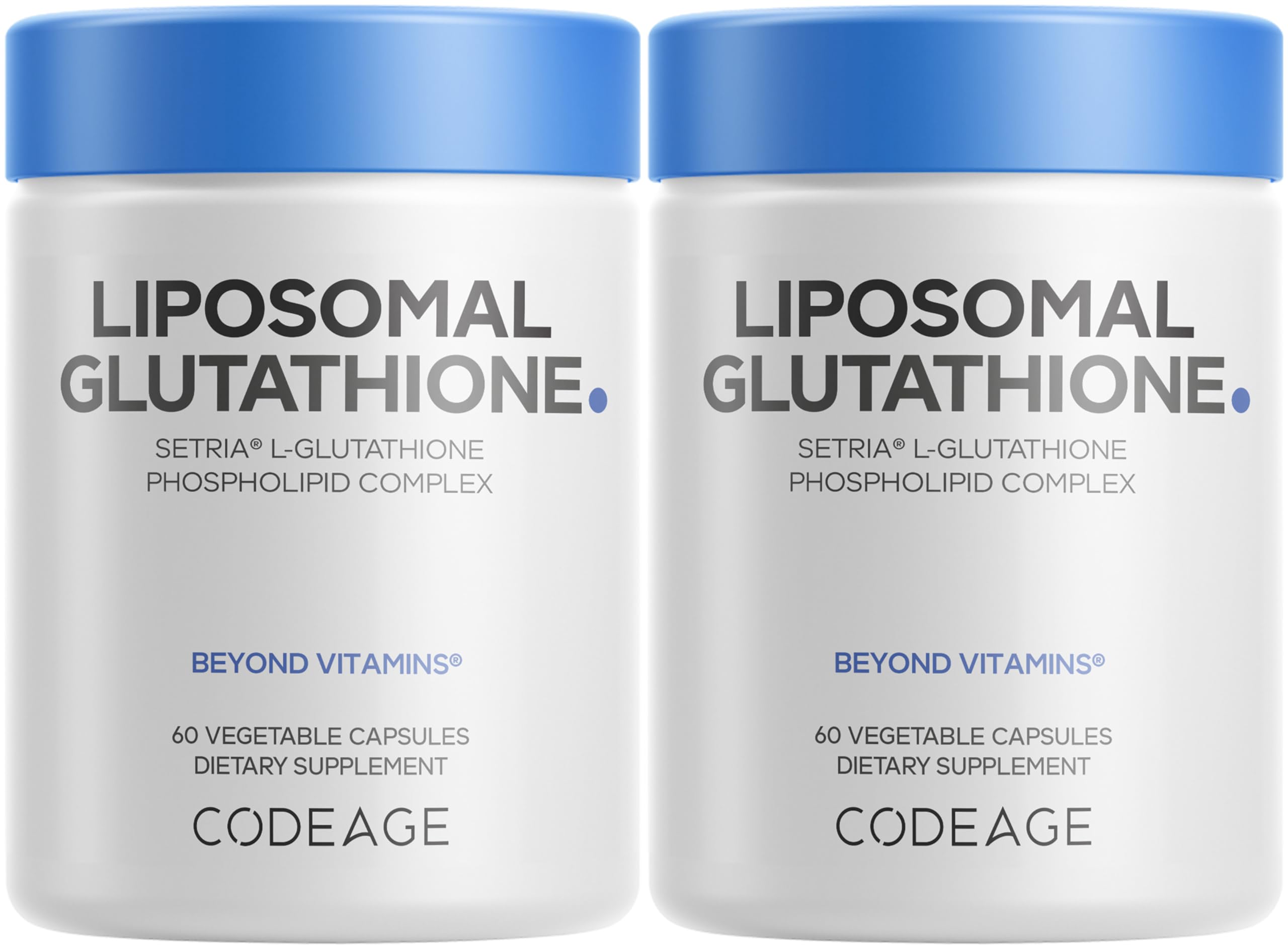 Codeage Liposomal Glutathione Supplement - Pure Reduced Setria L-Glutathione, Liposomal Delivery, Phospholipid Complex - Vegan, Non-GMO - 2-Pack Codeage Au supplements