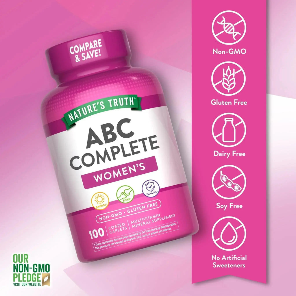 Nature's Truth Multivitamin for Women with Iron | 100 Pills | Non-GMO & Gluten Free Supplement | ABC Complete Nature's Truth Au supplements
