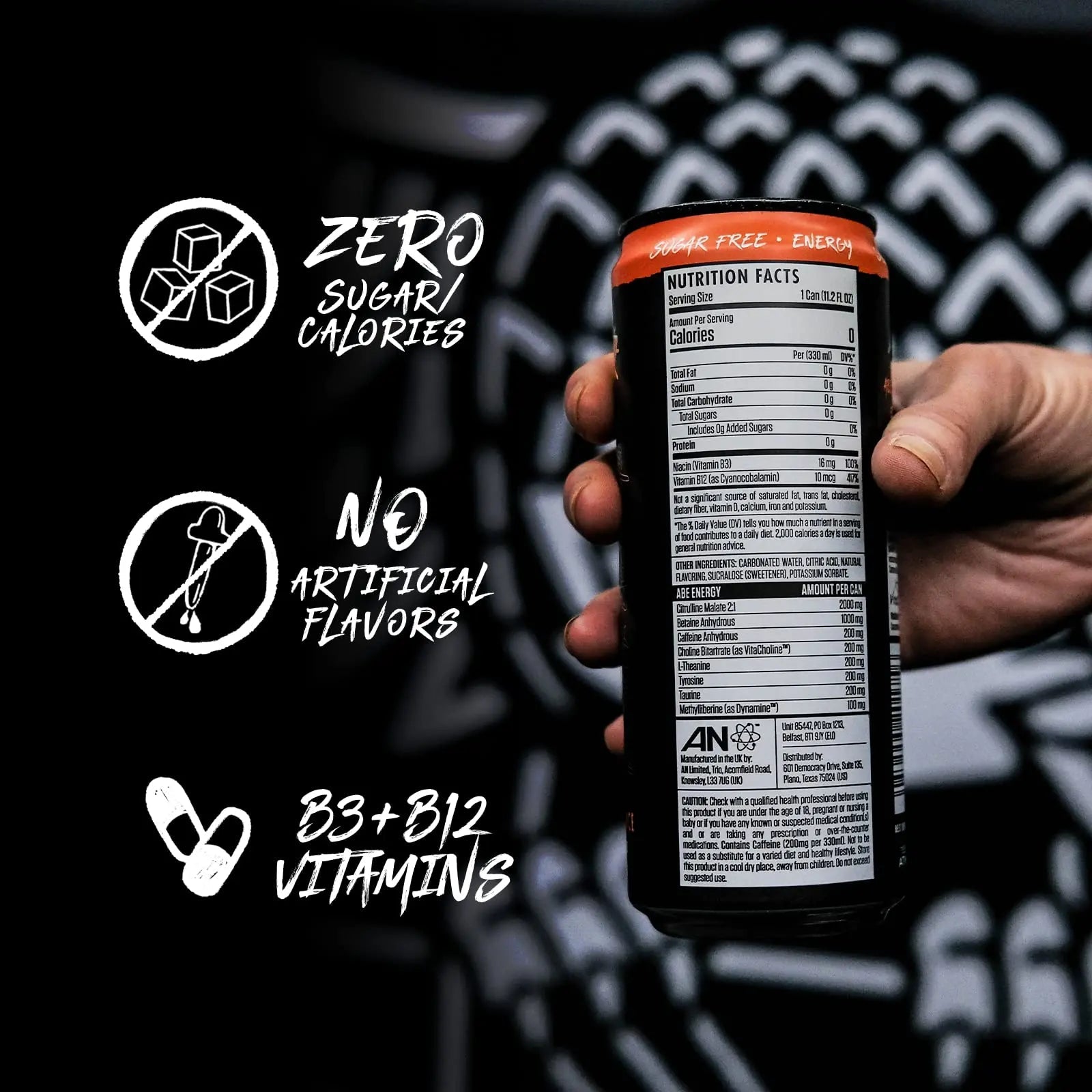 ABE Energy + Performance Sugar Free Energy Drink - All Black Everything Drink With Caffeine ABE all black everything Au supplements