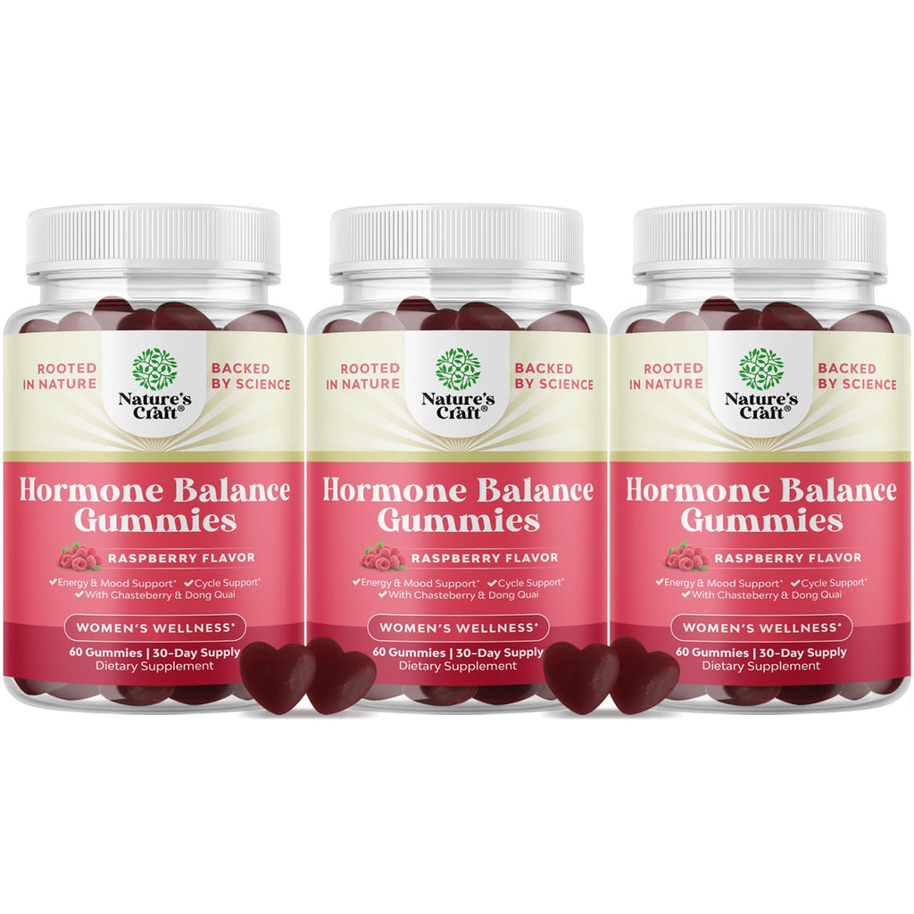 Hormone Balance for Women Gummies of All Ages - PMS Support Supplement for Women to Regulate Menstrual Cycle & Hormonal Balance Menopause & Mood Swings with Vitamin B6 & Dong Quai - 60 Chews - 3 pack Natures Craft Au supplements