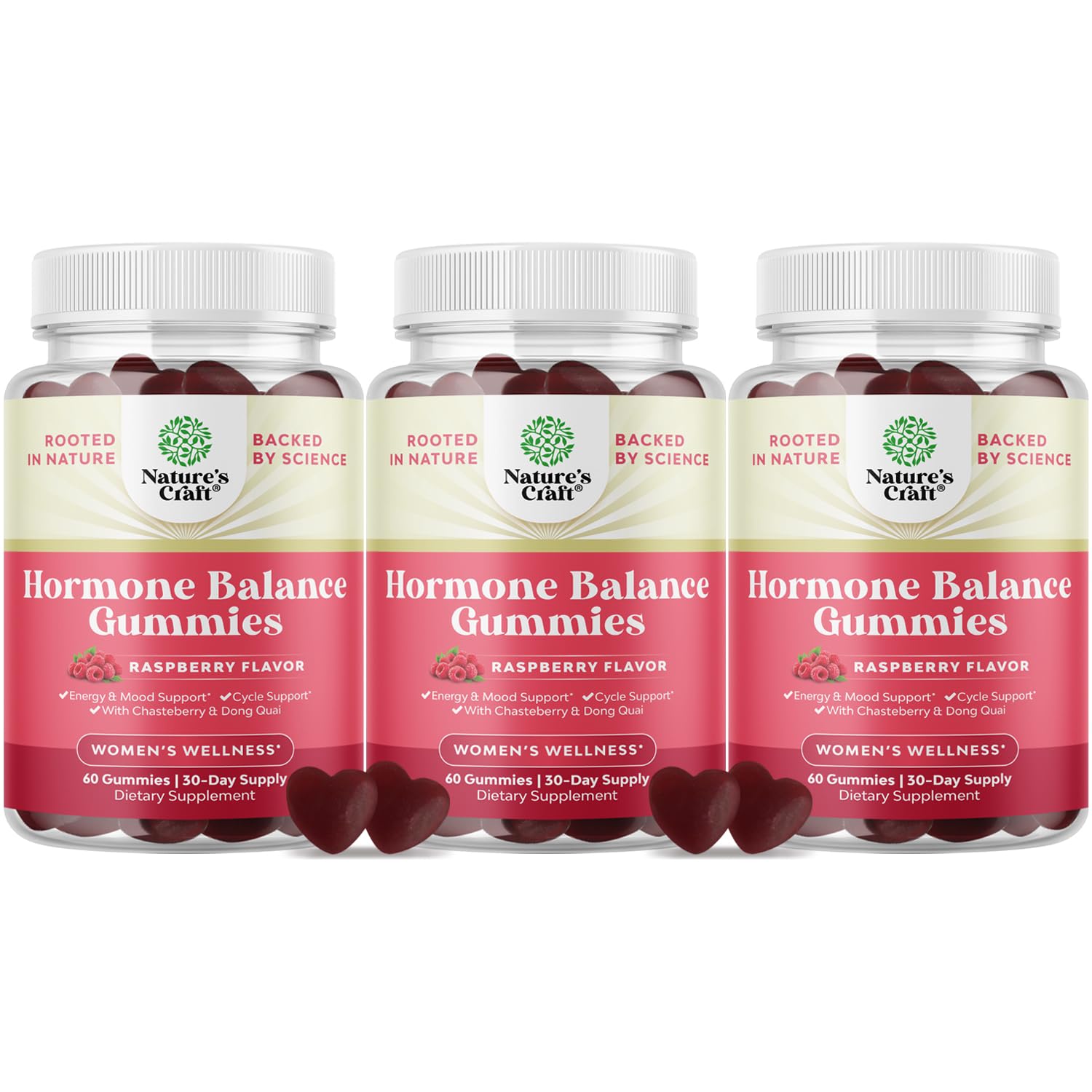 Hormone Balance for Women Gummies of All Ages - PMS Support Supplement for Women to Regulate Menstrual Cycle & Hormonal Balance Menopause & Mood Swings with Vitamin B6 & Dong Quai - 60 Chews - 3 pack Natures Craft Au supplements