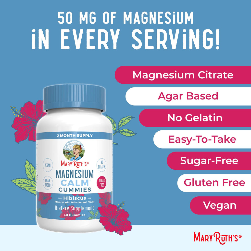 MaryRuth Organics Calm Magnesium Citrate Gummies | 2 Month Supply | Sugar Free | Magnesium Supplement for Adults
