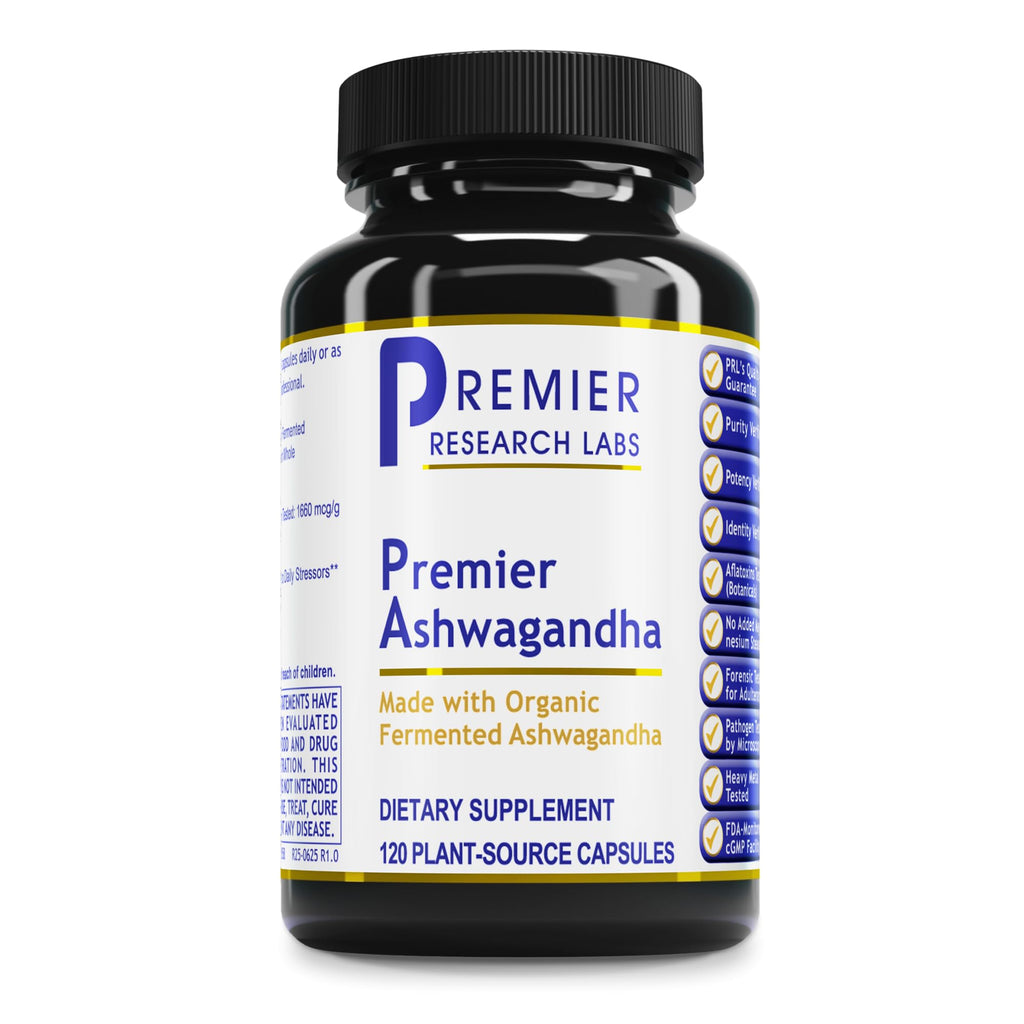 Premier Research Labs Premier Ashwagandha - Pure Supplement for Women & Men with Organic Ashwagandha Root, Herbal Pills for Stress & Sleep Support, Fermented for Absorption - 120 Plant-Based Capsules Premier Research Labs Au supplements