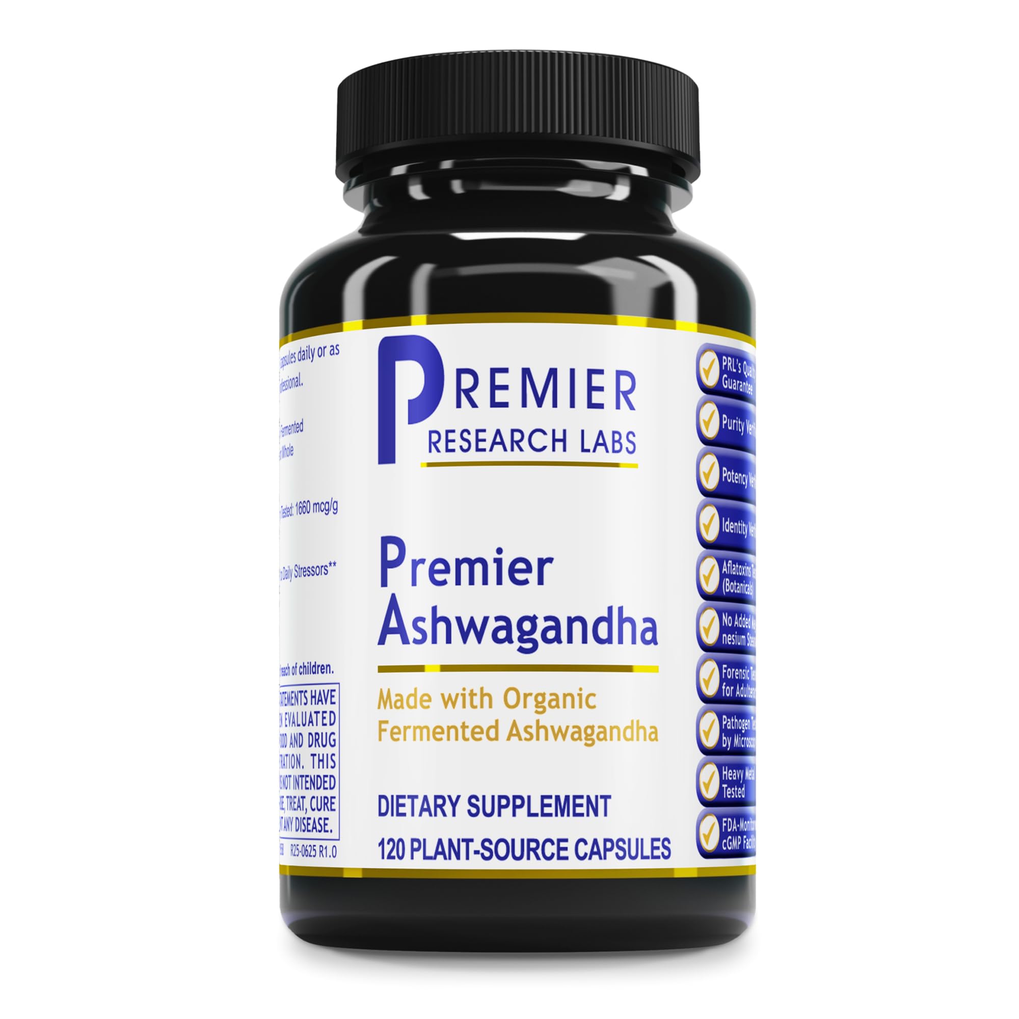 Premier Research Labs Premier Ashwagandha - Pure Supplement for Women & Men with Organic Ashwagandha Root, Herbal Pills for Stress & Sleep Support, Fermented for Absorption - 120 Plant-Based Capsules Premier Research Labs Au supplements