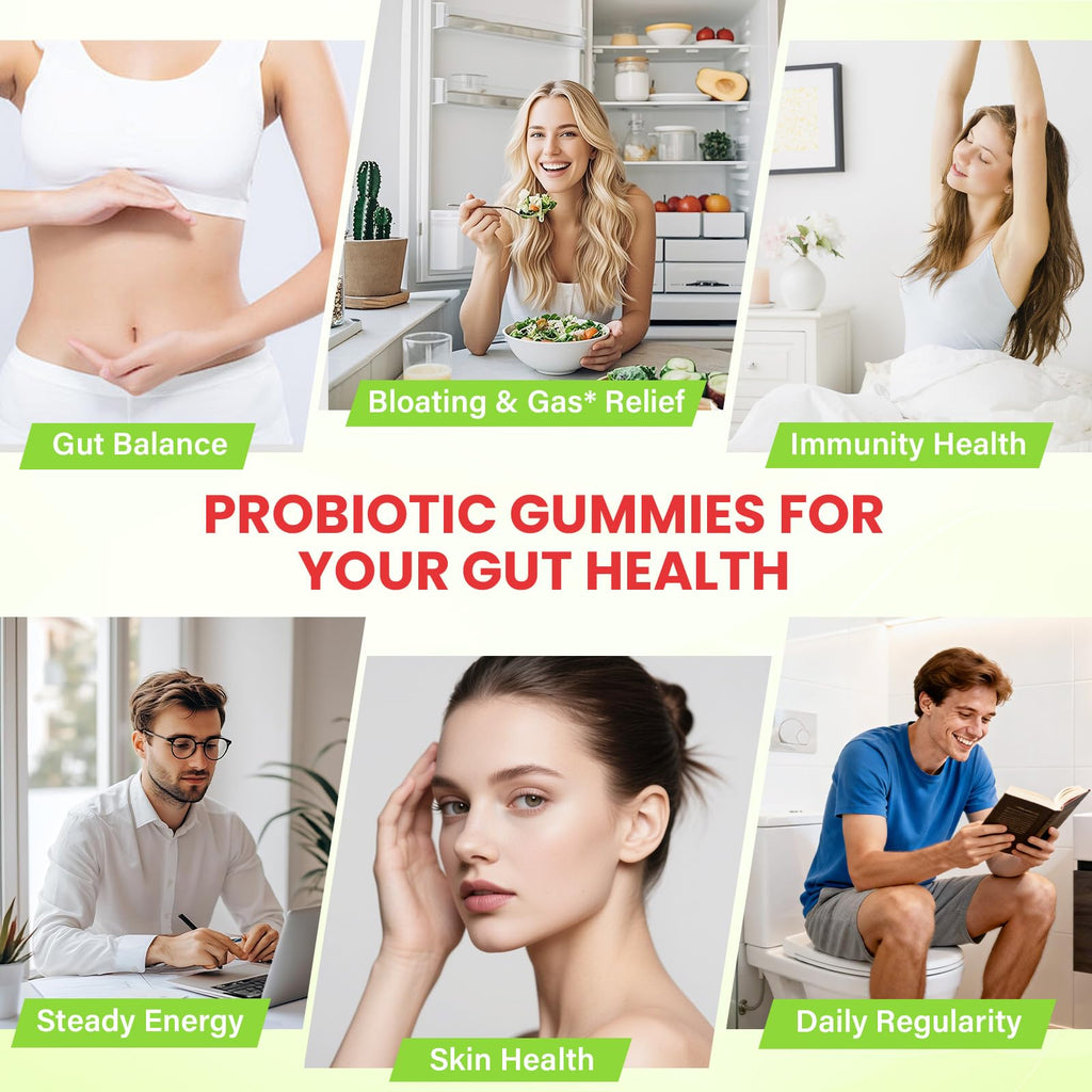Probiotics for Women and Men, with 15 Prebiotics, 16 Digestive Enzymes & Postbiotics - Probiotics for Digestive Health & Bloating, Probiotic Gummies for Gut Health & Immunity, Sugar-Free, 60 Gummies Fletorra Au supplements