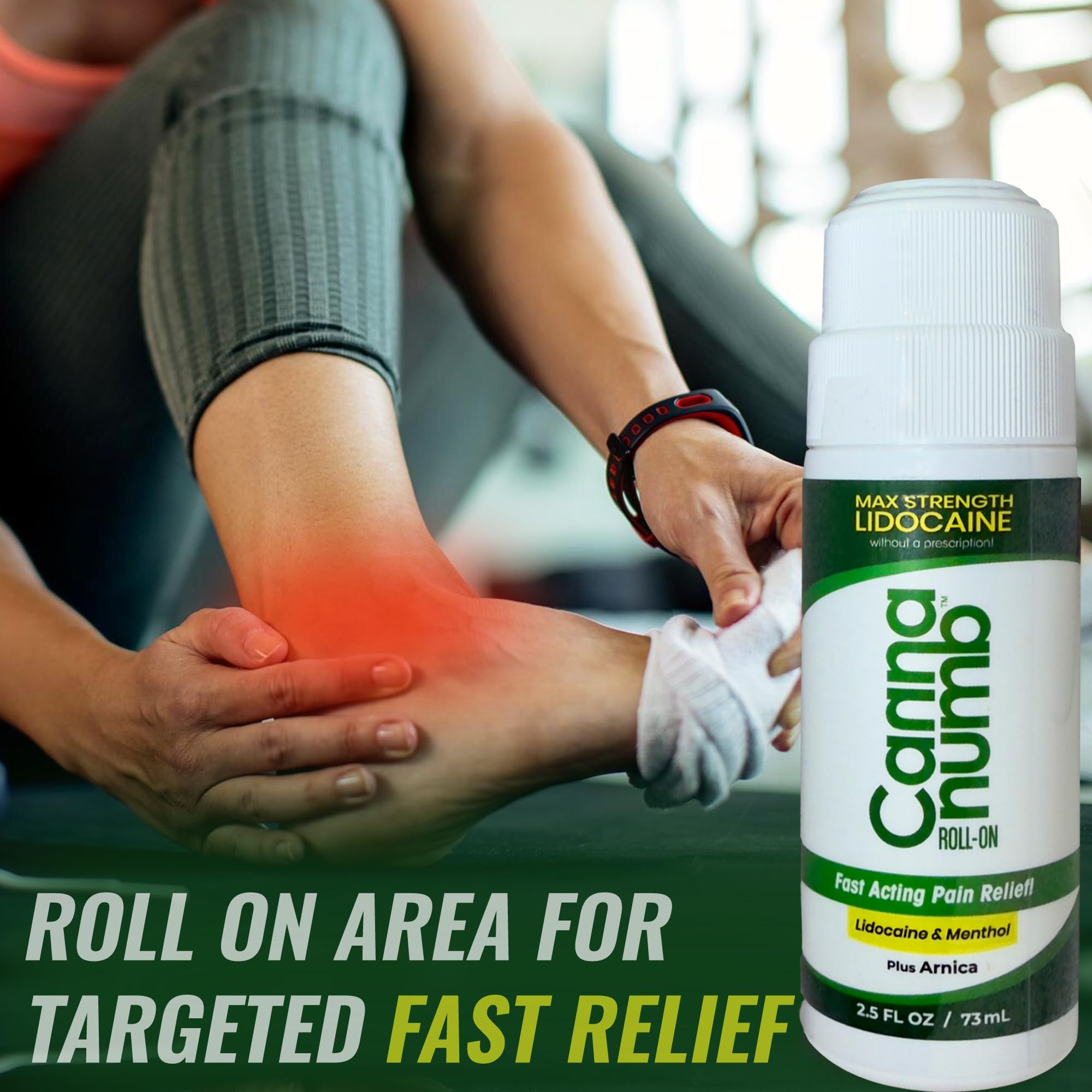 Cannanumb Pain Relief Roll On with Lidocaine, Fast Acting Pain Relief with Arnica + Boswellia + Menthol - 2.5oz Cannanumb Au supplements