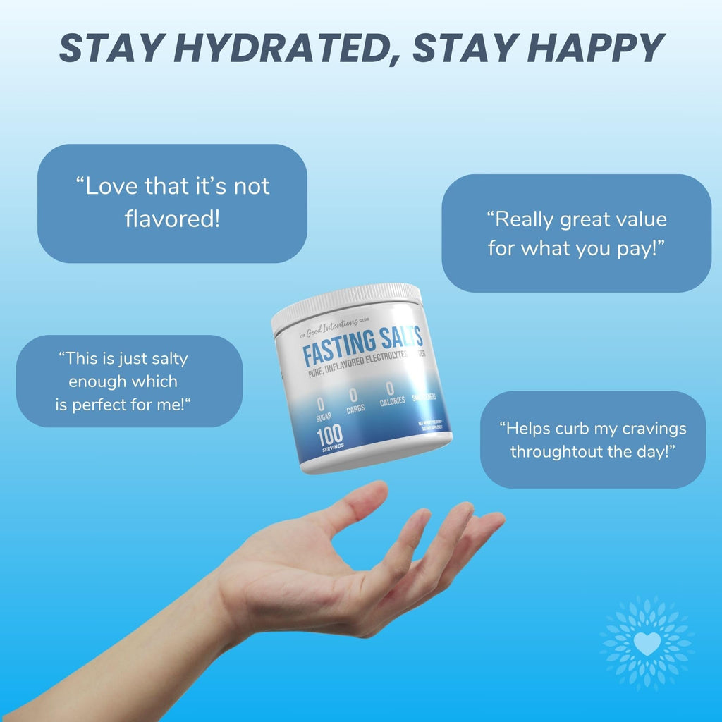 The Good Intentions Club Fasting Electrolytes - Unflavored Electrolyte Powder - 100 Servings - Fasting Salts - Fasting Supplement - Electrolytes for Fasting