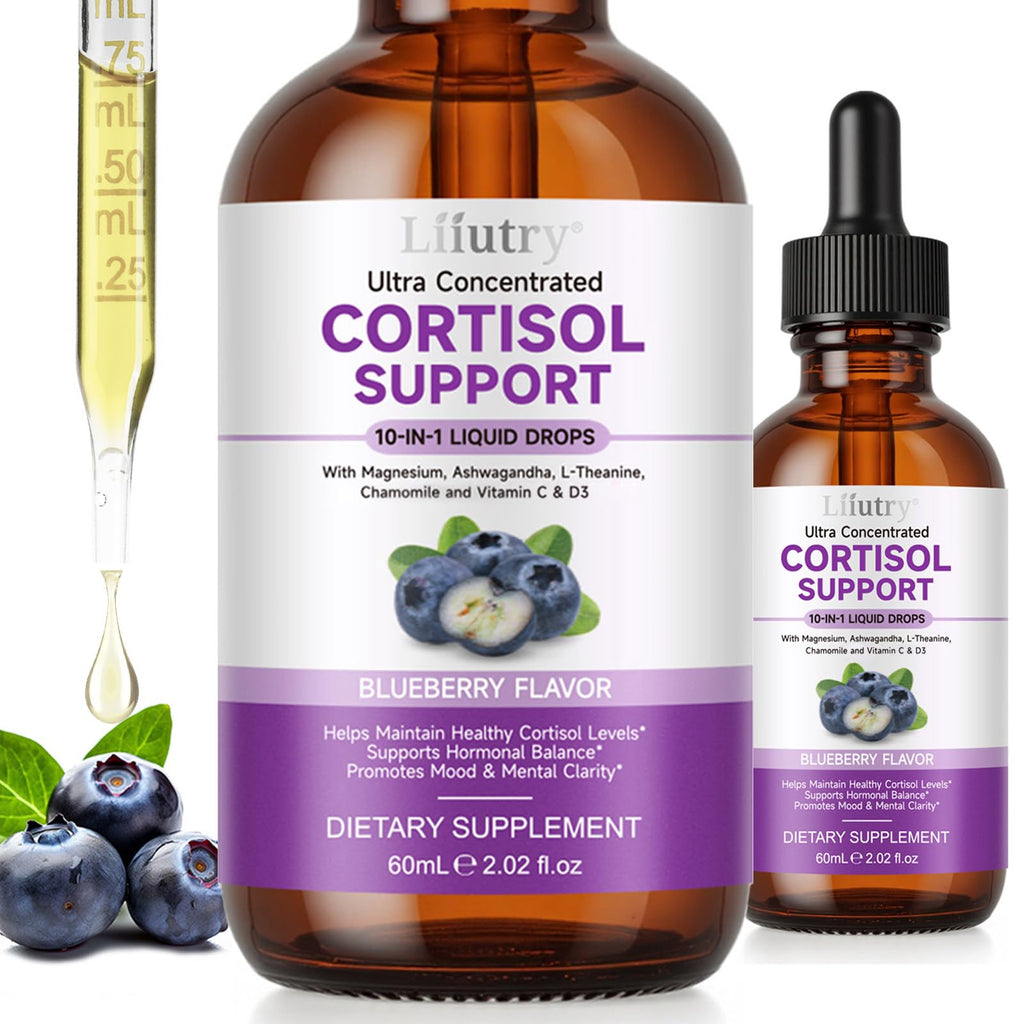 Cortisol Supplements for Women & Men, Cortisol Reducer 10 In 1 Cortisol Detox Liquid Drops with Magnesium, Ashwagandha, L-Theanine Liquid Drops, Hormone Balanced,Promotes Mood & Mental Clarity 2 Fl.Oz QZFICNJY Au supplements