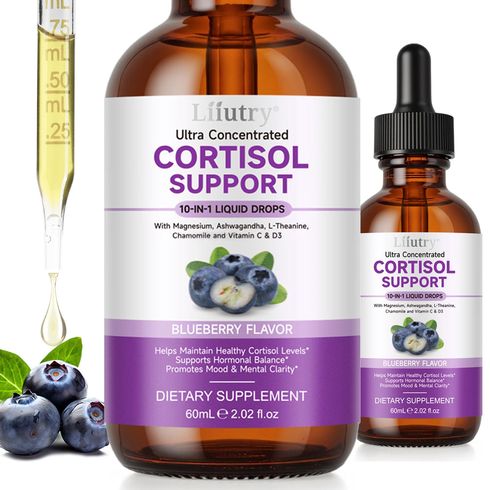 Cortisol Supplements for Women & Men, Cortisol Reducer 10 In 1 Cortisol Detox Liquid Drops with Magnesium, Ashwagandha, L-Theanine Liquid Drops, Hormone Balanced,Promotes Mood & Mental Clarity 2 Fl.Oz QZFICNJY Au supplements