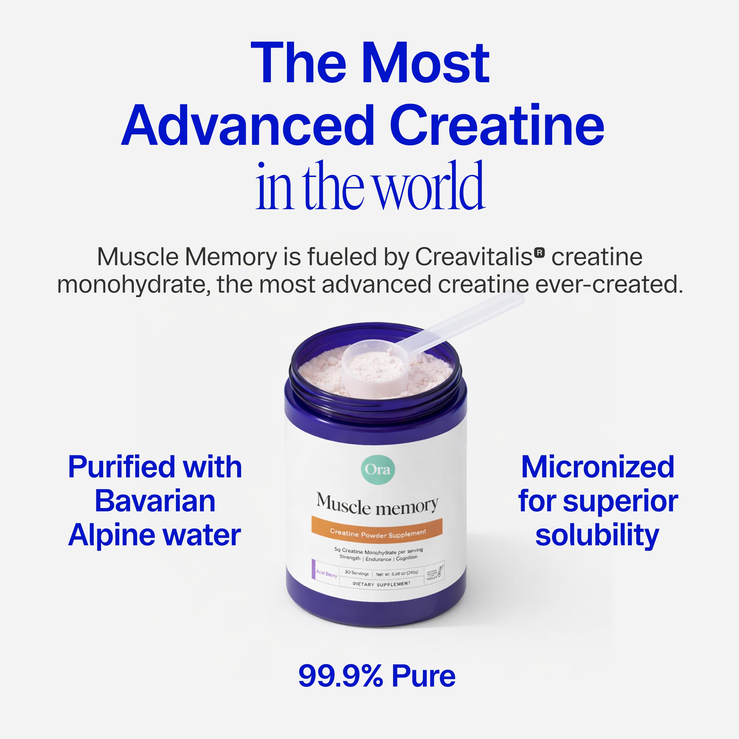 Ora Organic Creatine Monohydrate Powder - German-Sourced Creavitalis for Strength, elevATP for Energy, D-Ribose & Taurine for Recovery - Creatine for Women & Men - Acai Berry Flavor, 30 Servings Ora Organic Au supplements