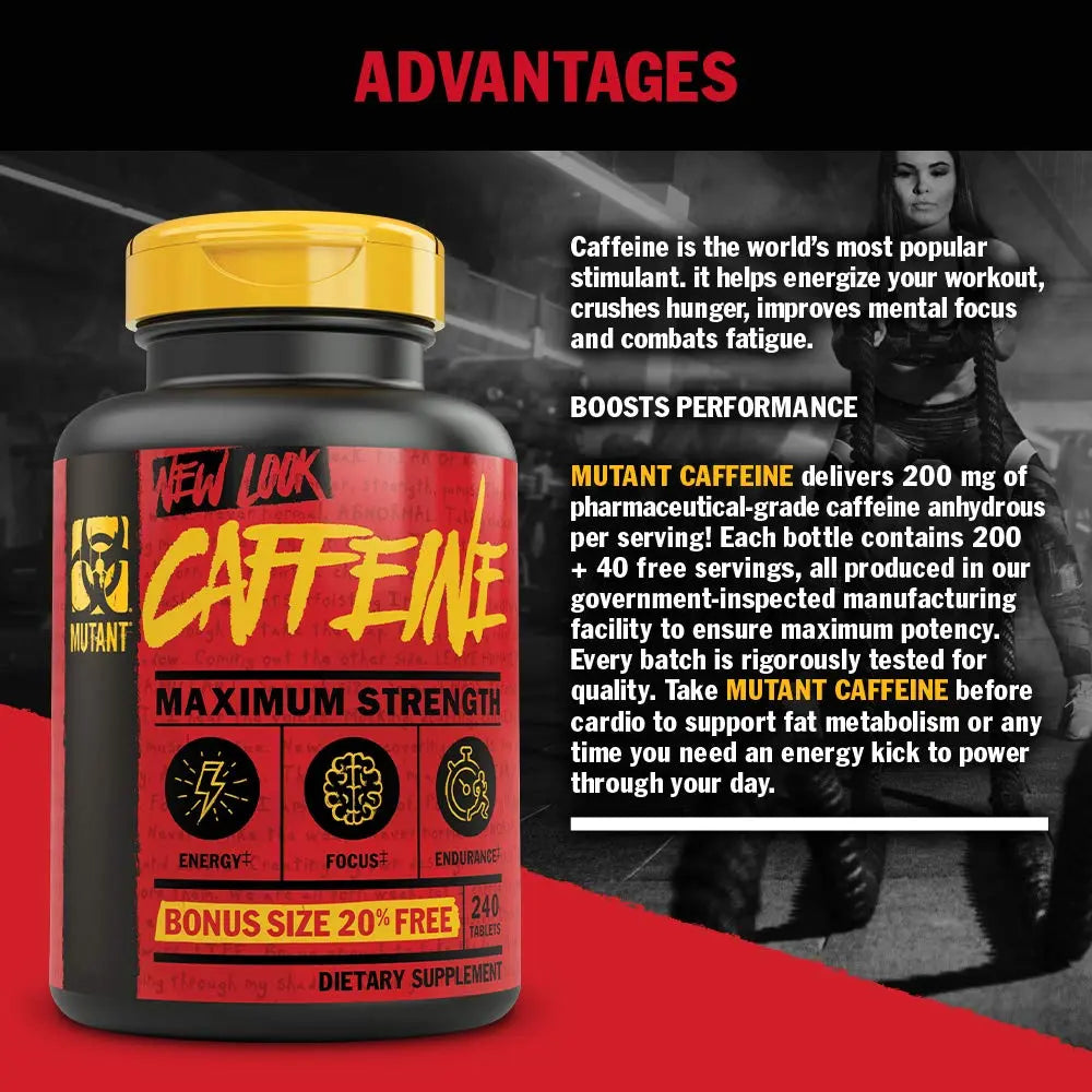 Mutant Caffeine - Pure, Restore Mental Alertness or Wakefulness When Fatigued Mutant Au supplements