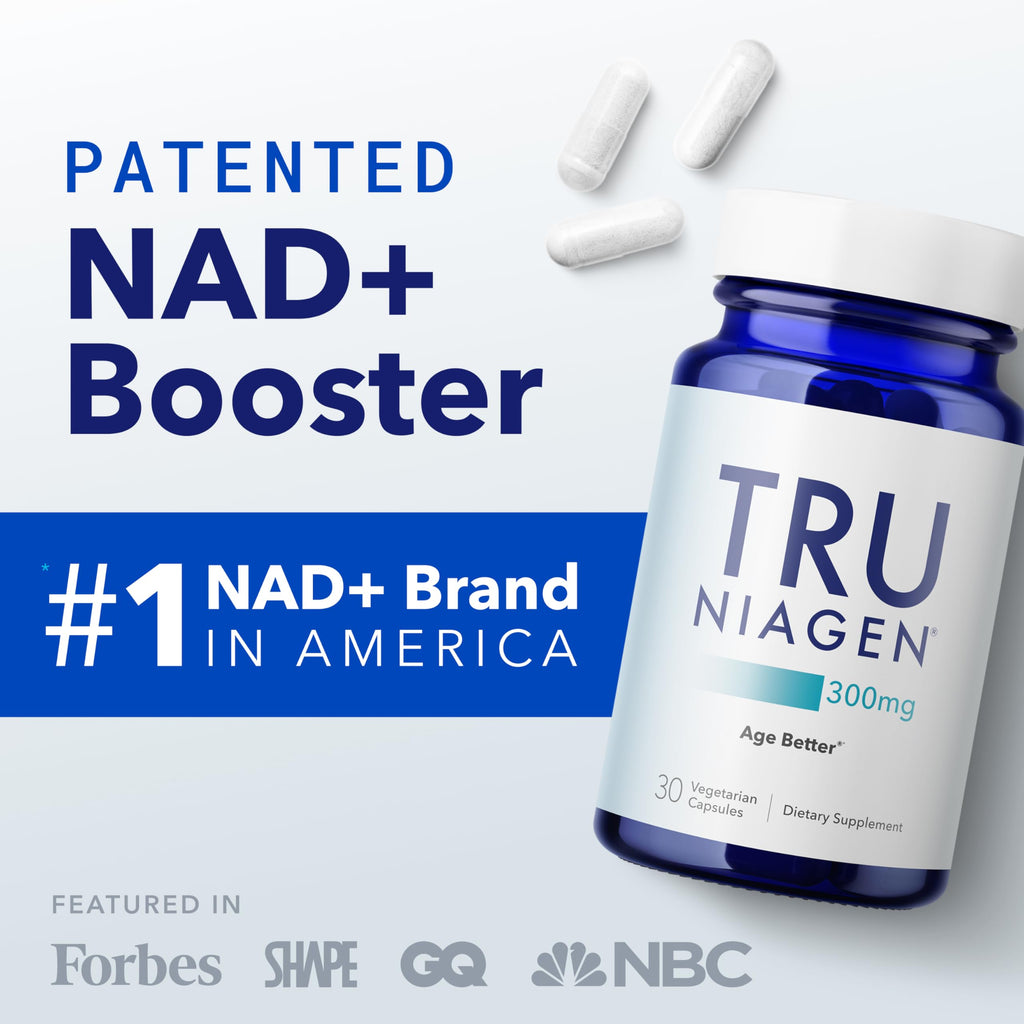 TRU NIAGEN Patented NAD Supplement for Brain Function, Anti Aging & Cell Regeneration, 300mg Niagen, 30 Servings | Supports Cellular Energy, Muscle