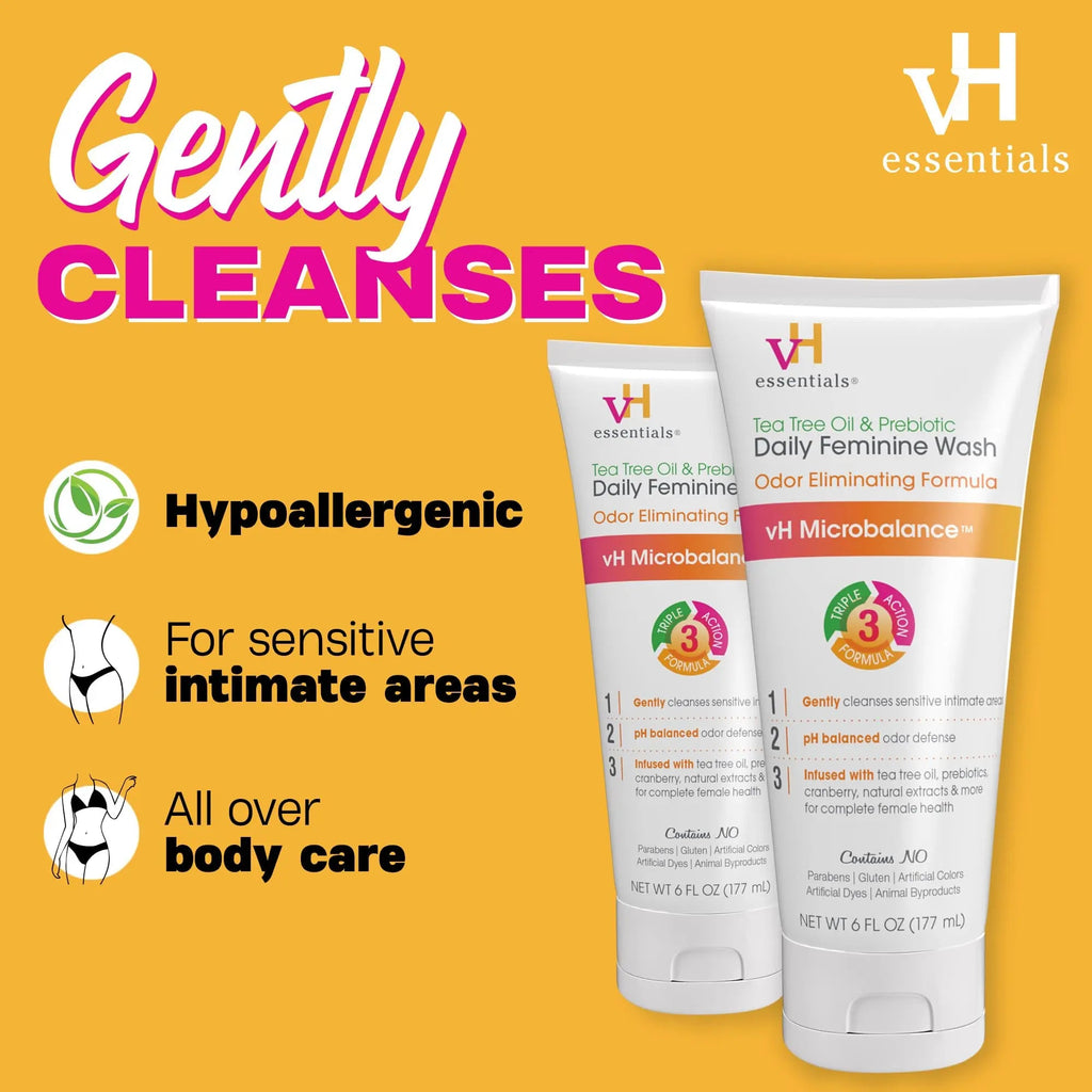 vH essentials, Ph Balanced Daily Feminine Wash, Tea Tree Oil & Prebiotic vH essentials Au supplements