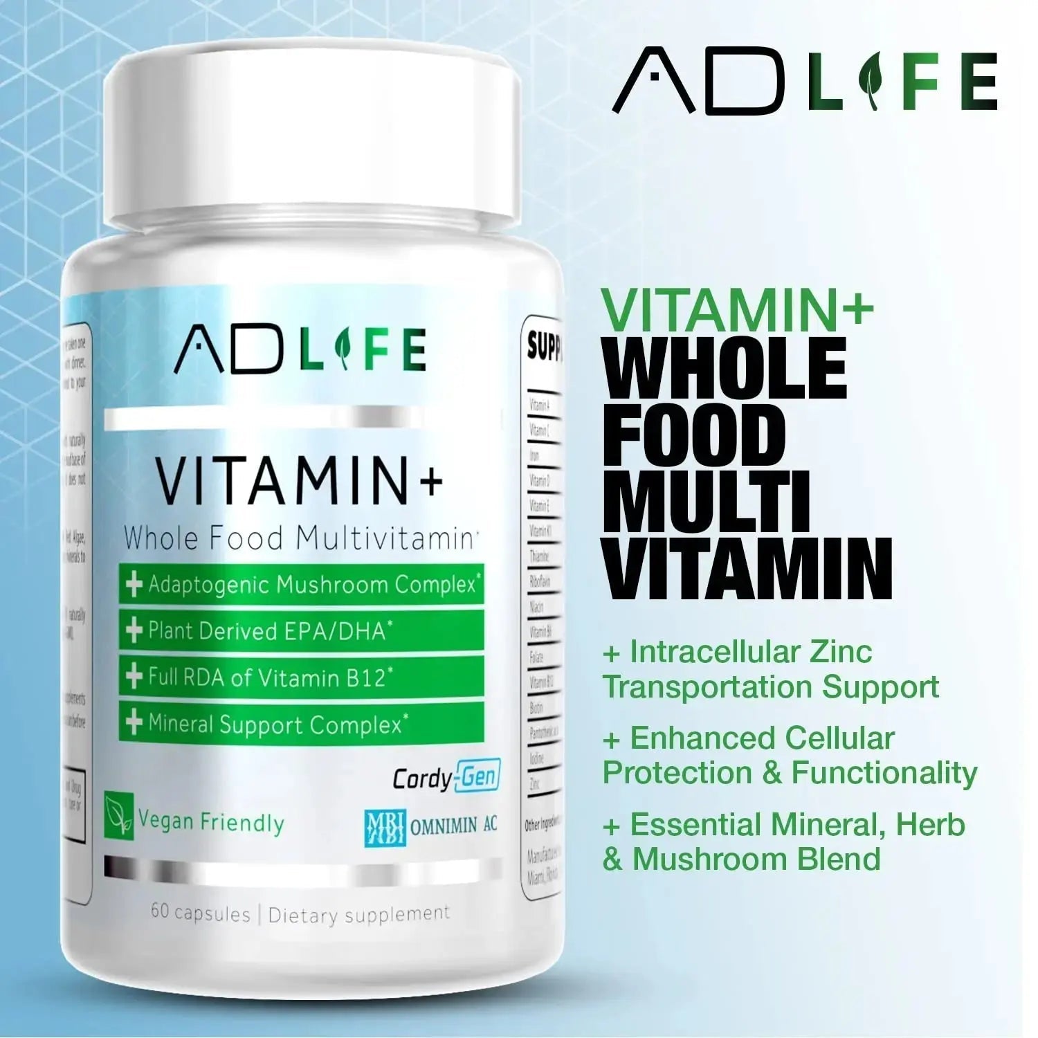 Project AD Vitamin+ Multimineral Multivitamin Supplement Complete Antioxidant, Energy & Immune Support. (60 Servings) PROJECT AD LLC Au supplements