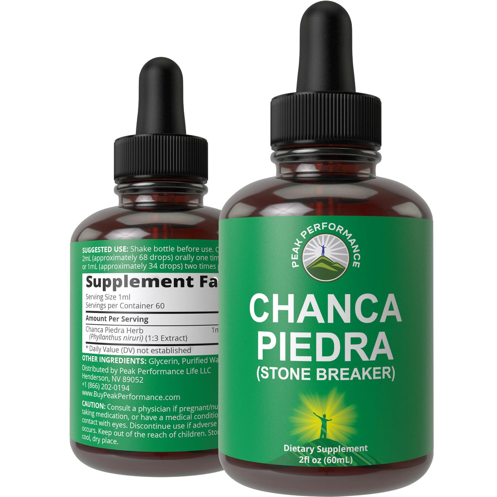 Chanca Piedra Liquid Drops. Stone Breaker - Advanced Kidney Stones Dissolver & Gallbladder Cleanse Support Supplement. USA Tested Chanca-Piedra Stonebreaker. Sugar Free, Gluten Free, Herbal Tincture Peak Performance Au supplements
