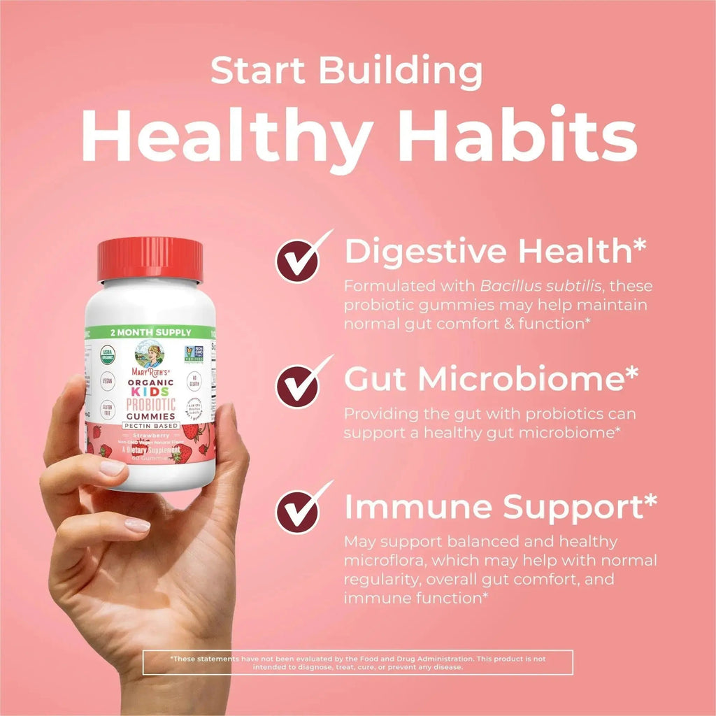 MaryRuth Organics Multivitamin and Probiotic Gummies (Strawberry) for Kids | Clean Label Project Verified® | Vitamins for Gut Health MARYRUTH'S Au supplements