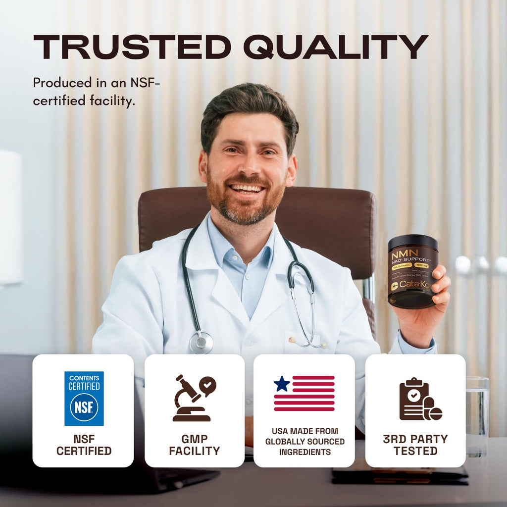 Cata-Kor NMN Supplement – 4-in-1 NAD Supplement with Quercetin | TMG | Resveratrol – NMNH Alternative – Supports Cellular Energy & NAD+ Levels – 60 Capsules – Third-Party Tested (1 Pack) Cata-Kor Au supplements