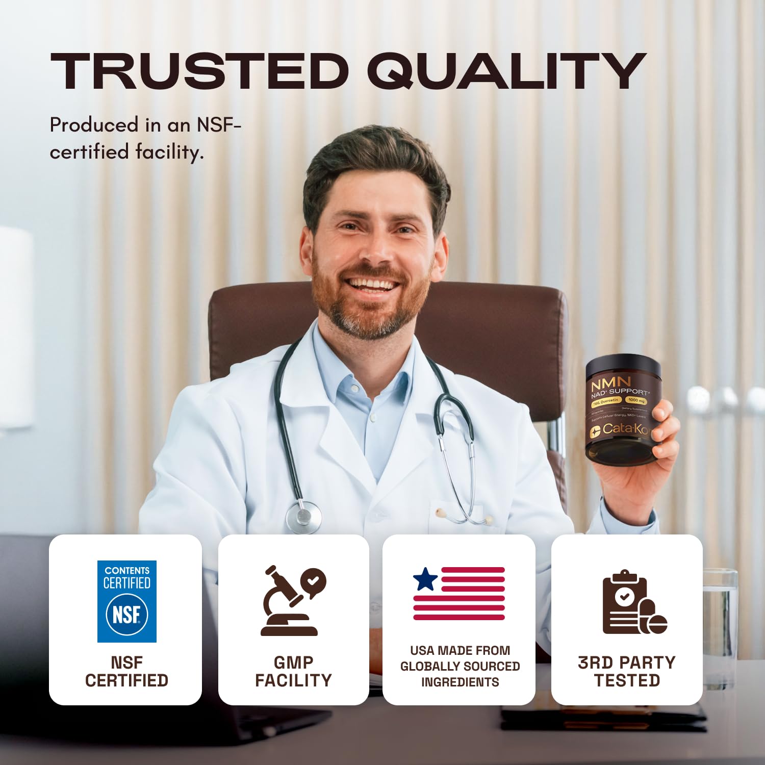 Cata-Kor NMN Supplement – 4-in-1 NAD Supplement with Quercetin | TMG | Resveratrol – NMNH Alternative – Supports Cellular Energy & NAD+ Levels – 60 Capsules – Third-Party Tested (1 Pack) Cata-Kor Au supplements