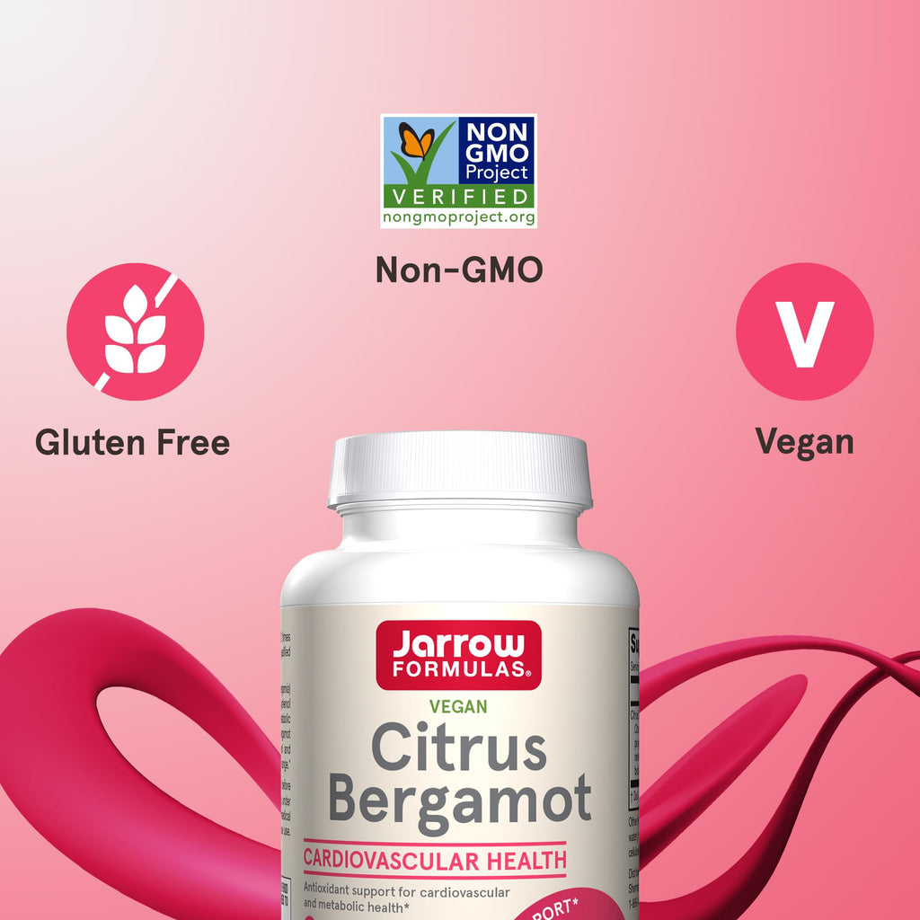 Jarrow Formulas Citrus Bergamot Supplement 500 mg - 120 Servings (Veggie Caps) - Antioxidant Support for Cardiovascular & Metabolic Health - Dietary Supplement