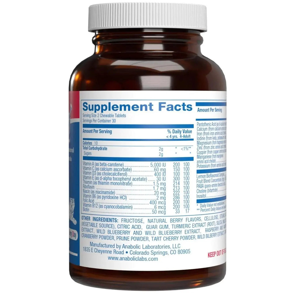 25-in-1 Kids Chewable Multivitamin - Clinically Formulated Kids Multivitamin with Iron Magnesium Vitamins A B Complex C D E Antioxidant Rich Fruit Extracts & More Anabolic Laboratories Au supplements