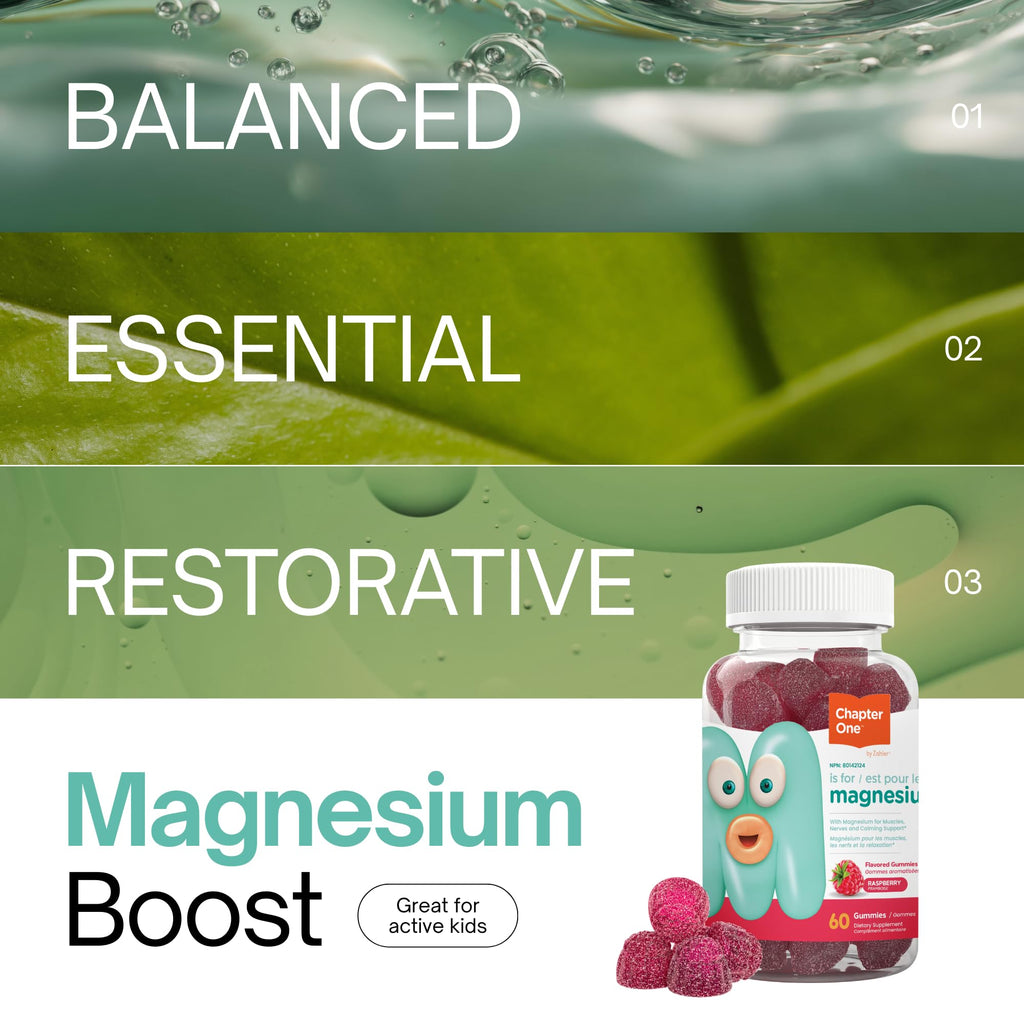 Chapter One Magnesium Gummies, Great Tasting Magnesium for Kids, Calm Kids Magnesium, Magnesium Gummies for Women and Men