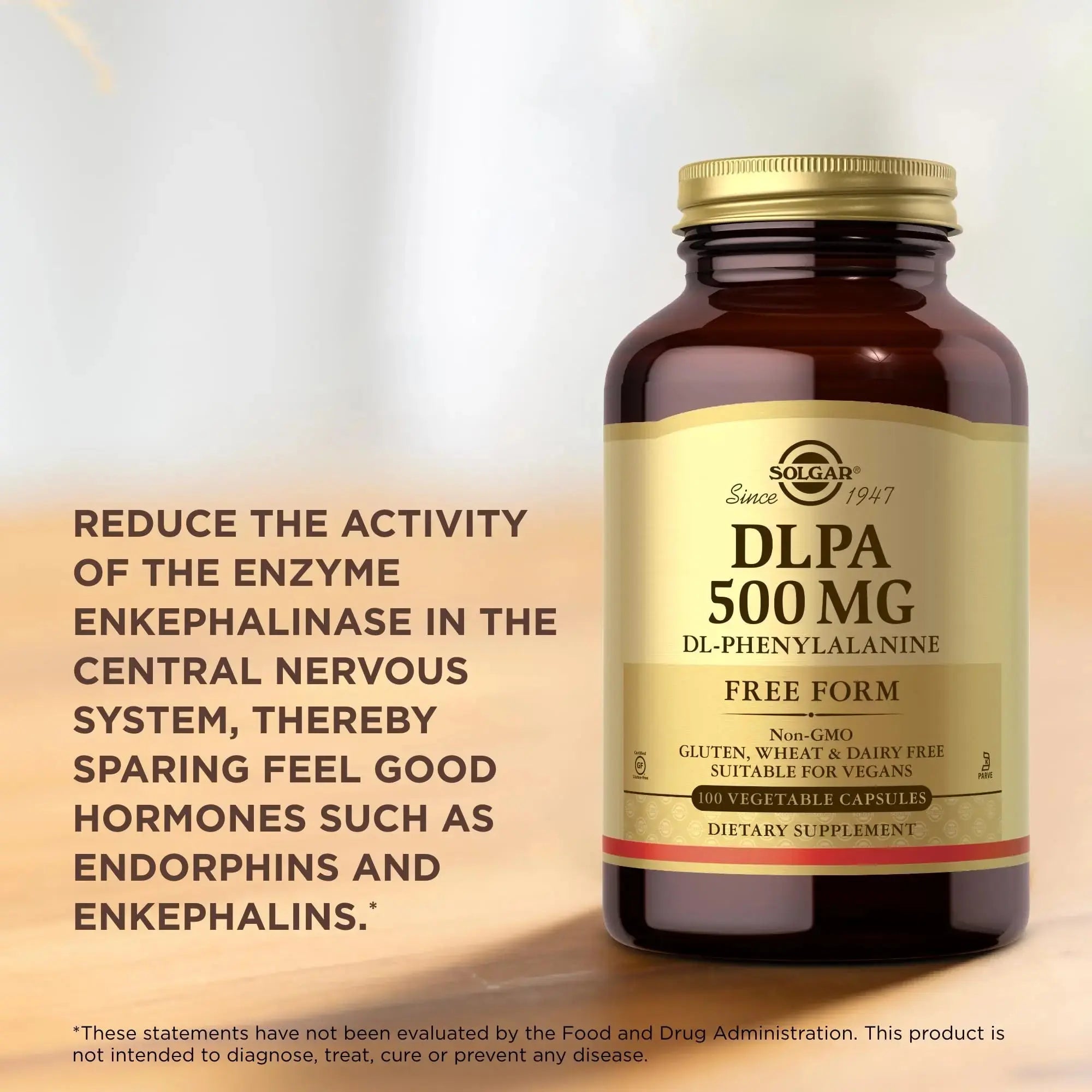 Solgar DLPA 500 mg - 100 Vegetable Capsules - Free Form DL-Phenylalanine - Non-GMO, Vegan, Gluten Free, Dairy Free, Kosher - 100 Servings Solgar Au supplements