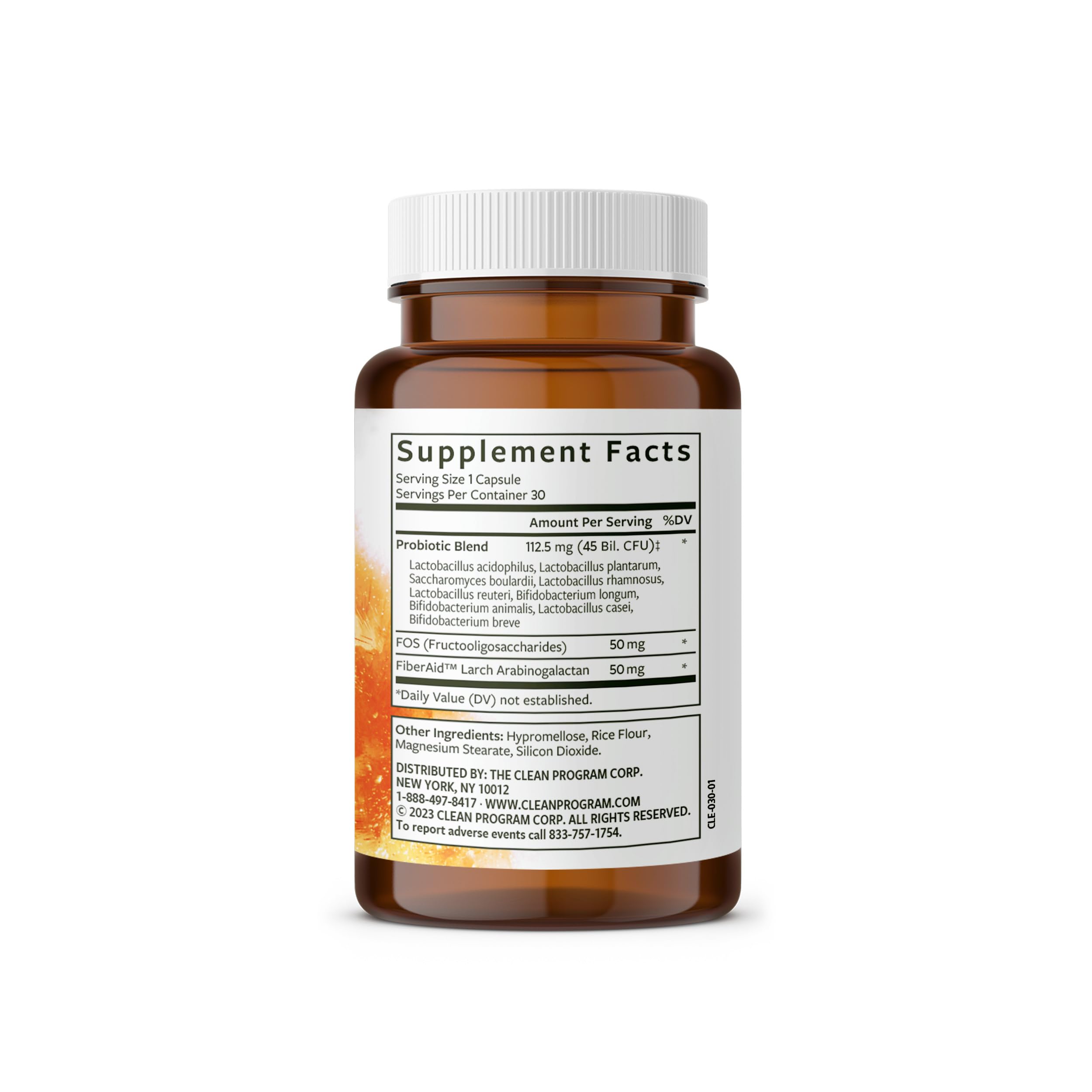 Clean Program Daily Probiotic | 45 Billion CFU, 9 Strains with Saccharomyces Boulardii | Gut Health, De-Bloat & Immune Support