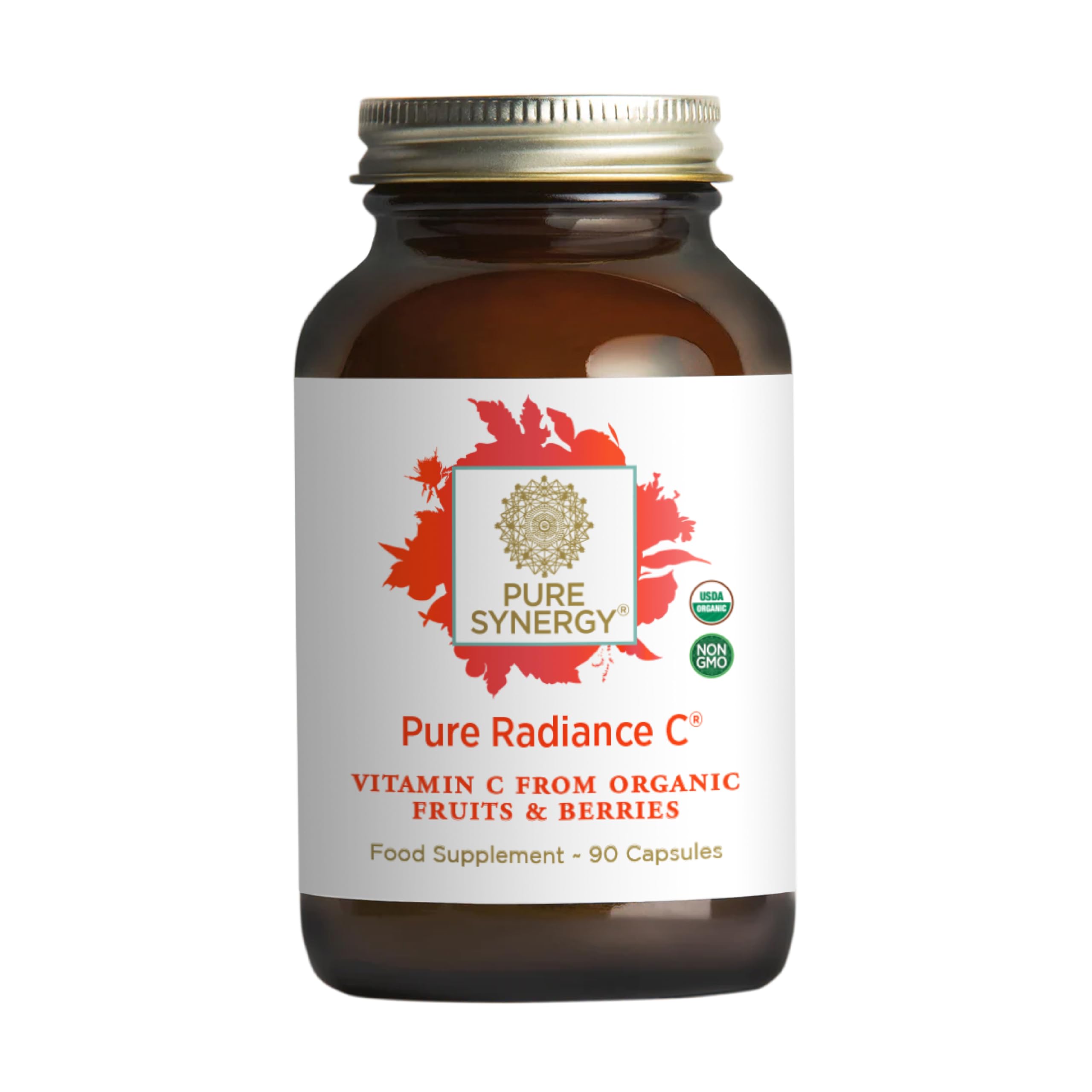 PURE SYNERGY Pure Radiance C | Organic Vitamin C Capsules | 100% Natural, Whole Food, Non-GMO Supplement with Organic Camu Camu