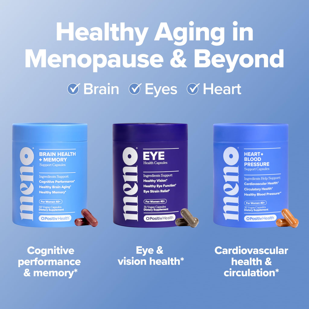 MENO Brain Health + Memory Support Capsules – Daily Support for Cognitive Performance, Concentration & Healthy Brain Aging – with Phosphatidylserine, Creatine, Sage Leaf & Huperzine A – 30 Servings O Positiv Au supplements