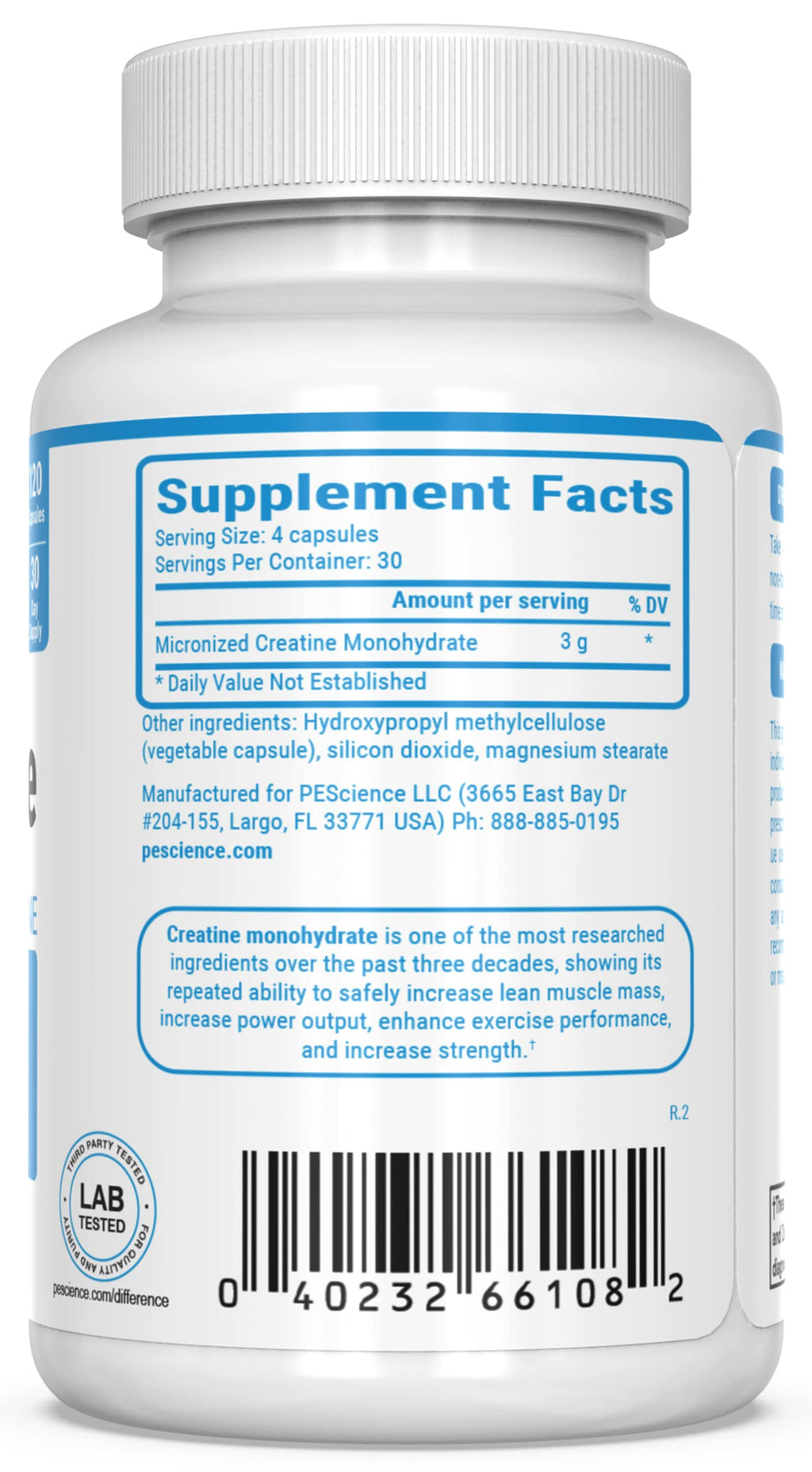 PEScience TruCreatine Creatine Pills, Easy-to-Take Creapure Creatine Capsules, Monohydrate, for Men & Women, Supports Muscle Growth, Strength & Recovery, Cognition, 3g Per Serving, 120 Capsules PEScience Au supplements