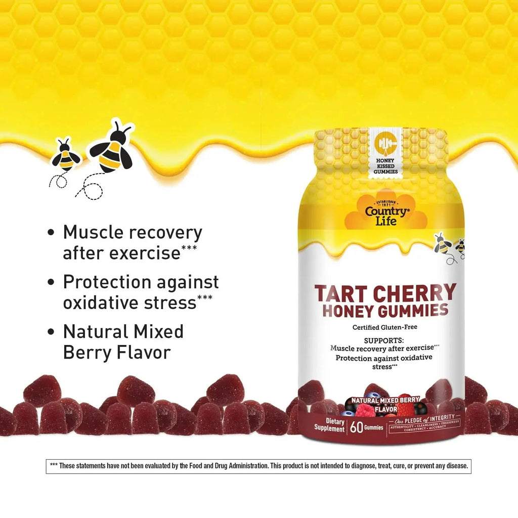 Country Life® Tart Cherry & Adult Multivitamin Honey Gummies - Bundle - Non-GMO - Certified Gluten Free Country Life Au supplements