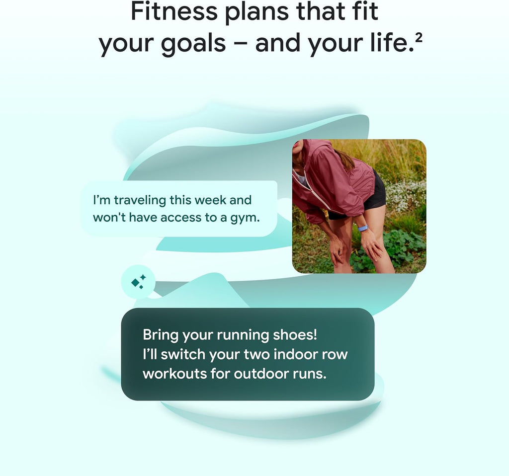 Google Fitbit Air - Screenless Activity Tracker with Fitness, Heart Rate, and Sleep Tracking - Personalized AI-Powered Coaching - Up to 7 Days’ Battery Life - Works with iOS and Android - Obsidian