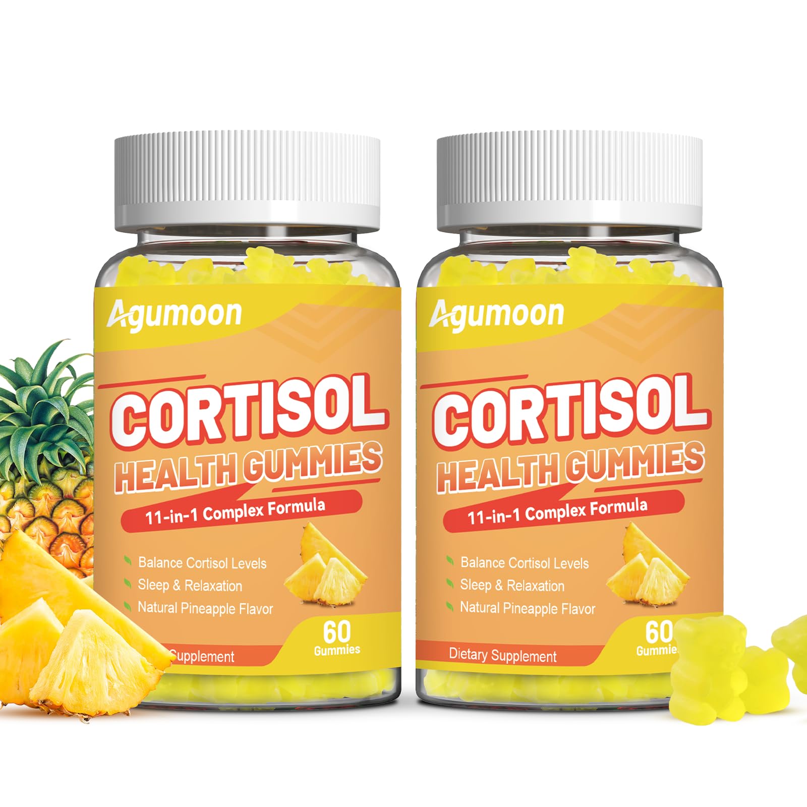 Agumoon Cortisol Gummies for Women, Cortisol Supplements with Ashwagandha, Magnesium, L-theanine, for Relaxation and Mood Support - 120 Gummies Agumoon Au supplements
