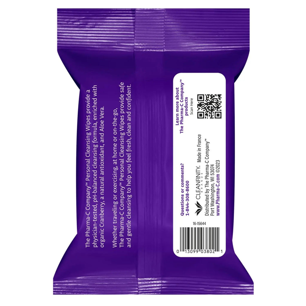 The Pharma-C Company Personal Cleansing Wipes [2 packs of 20 wipes] - Enriched with Cranberry & Aloe Vera Generic Au supplements