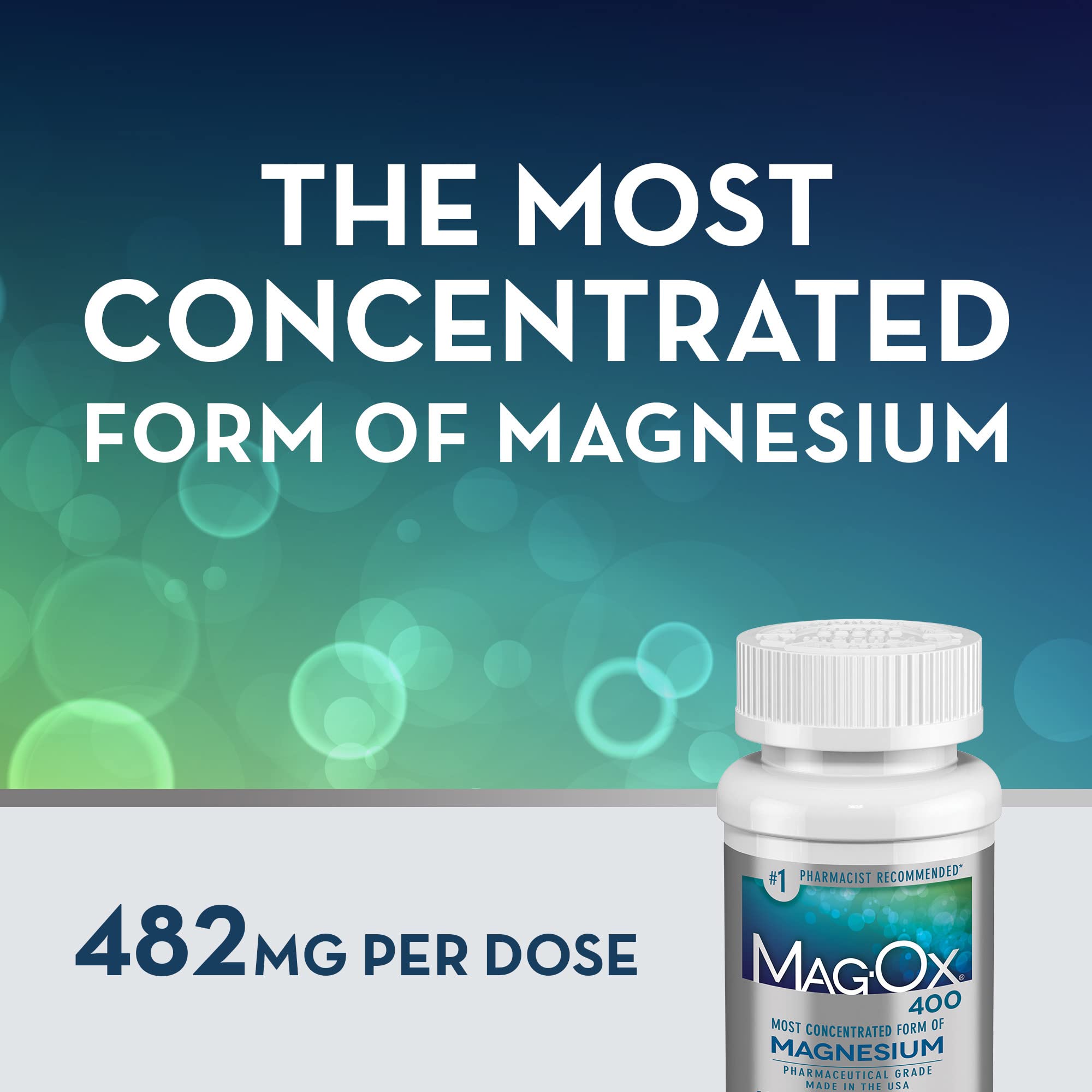 Mag-Ox Magnesium Supplement, Pharmaceutical Grade Magnesium Oxide 483mg, Most Concentrated Form of Magnesium, 120 Tablets (Pack of 3) Mag-Ox 400 Au supplements