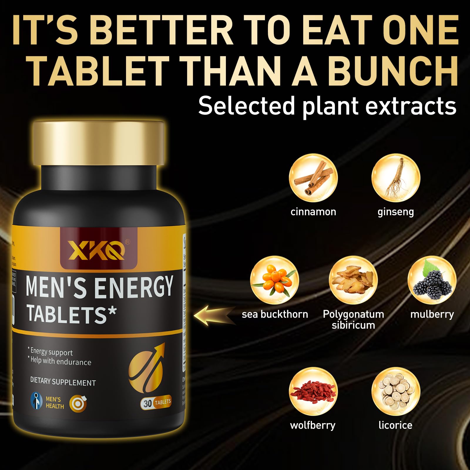 XKQ Men’s Vitality Support Supplement – Daily Energy & Performance Formula for Adult Men | Supports Circulation, Stamina & Confidence | Herbal & Amino Blend | 30 Tablets | 3rd Party Tested XKQ Au supplements